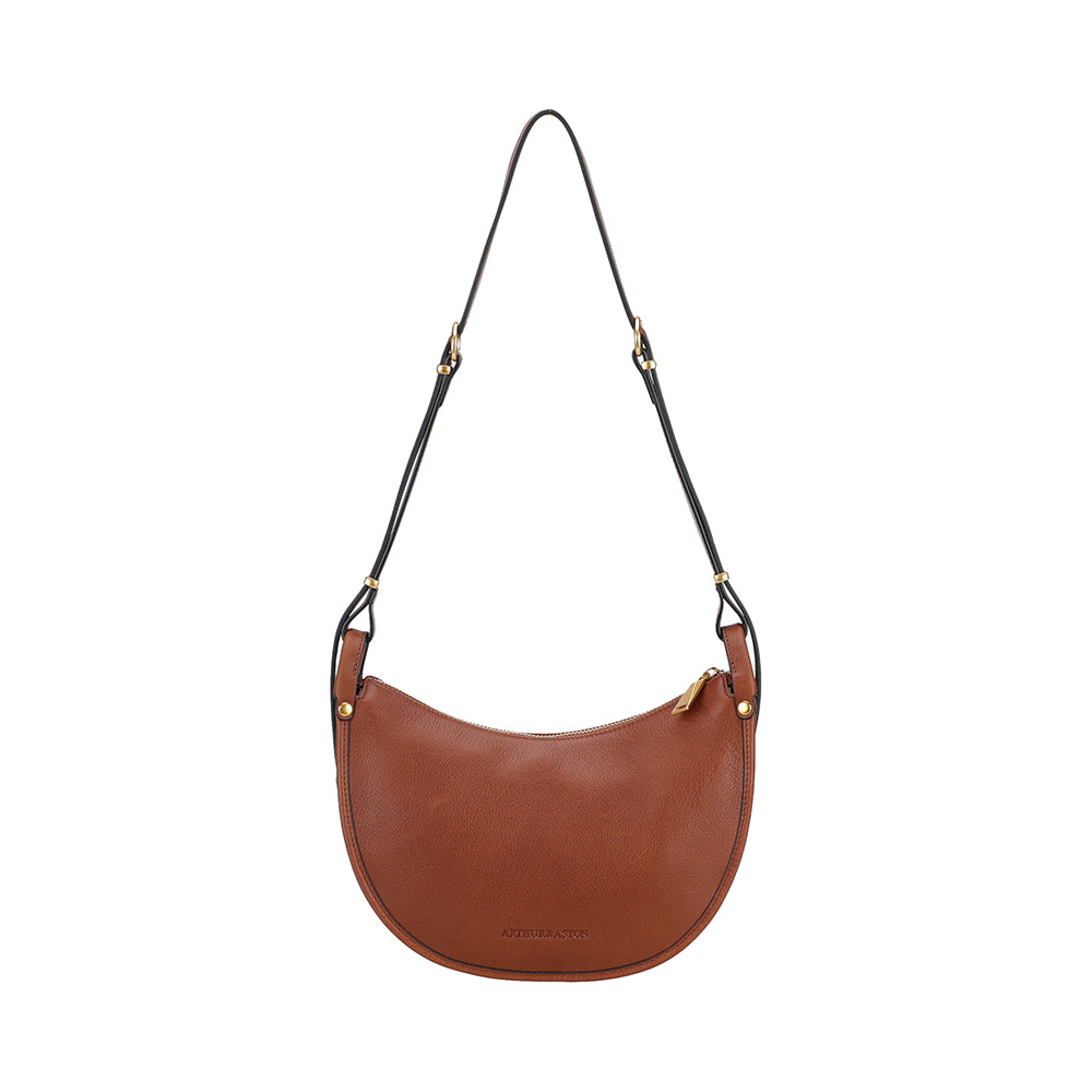 arthur-et-aston-cassidy-sac-paule-cuir-demi-lune-cognac image 2