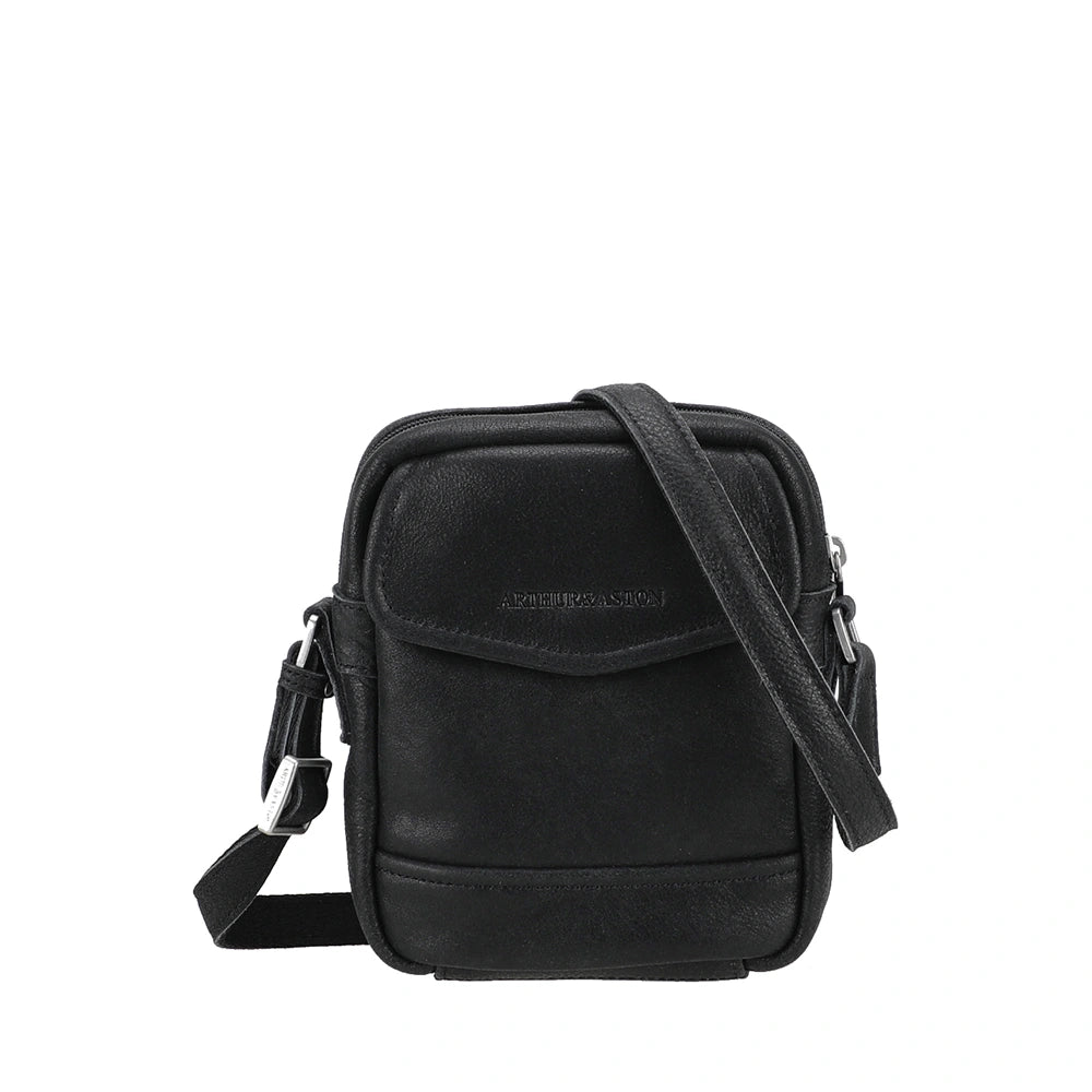 arthur-et-aston-owen-sac-travers-s-cuir-noir-destroy image 1