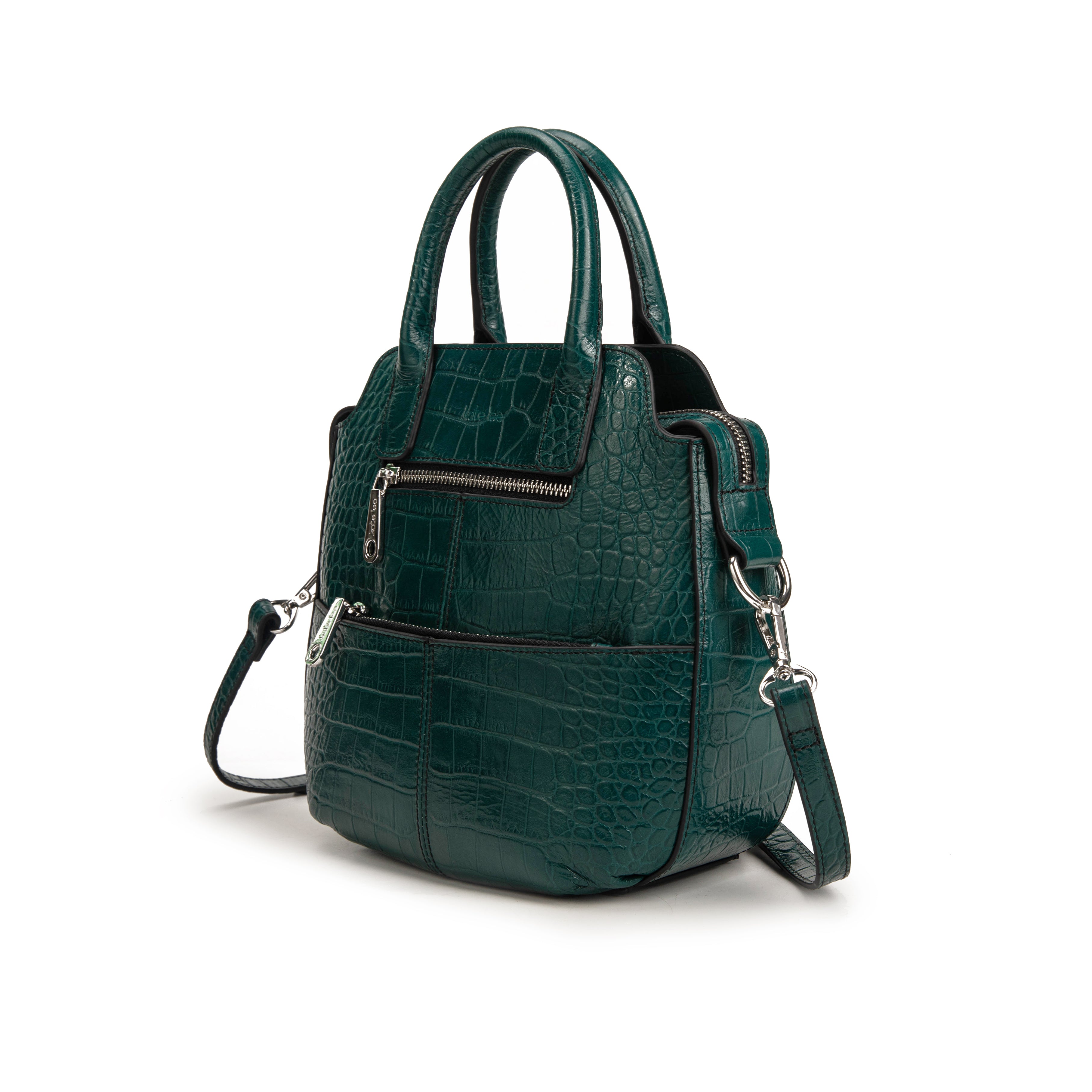kate-lee-velyane-croco-sac-bandouli-re-bleu-canard image 2