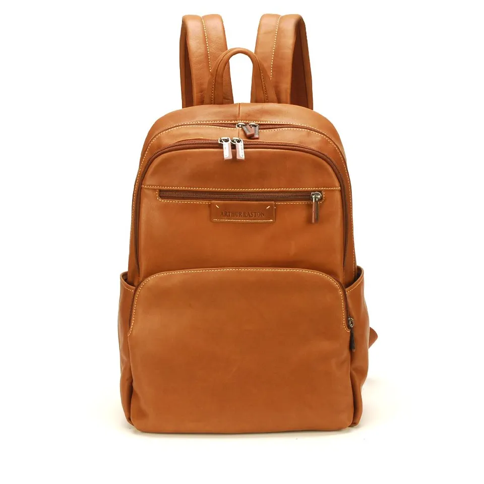 arthur-et-aston-johany-grand-sac-dos-cuir-cognac-business image 1