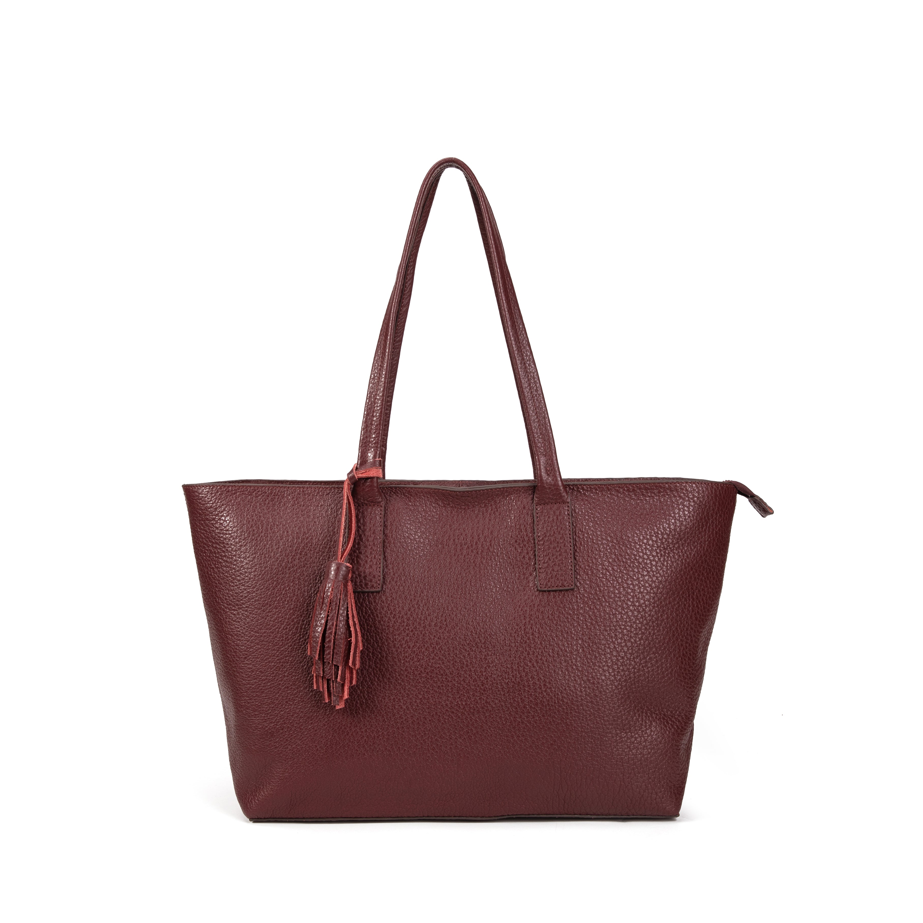 kate-lee-esmeralda-sac-cabas-bordeaux-cuir-grain image 1
