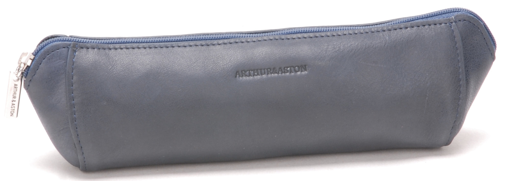 arthur-et-aston-rose-trousse-stylos-cuir-huil-bleu image 1