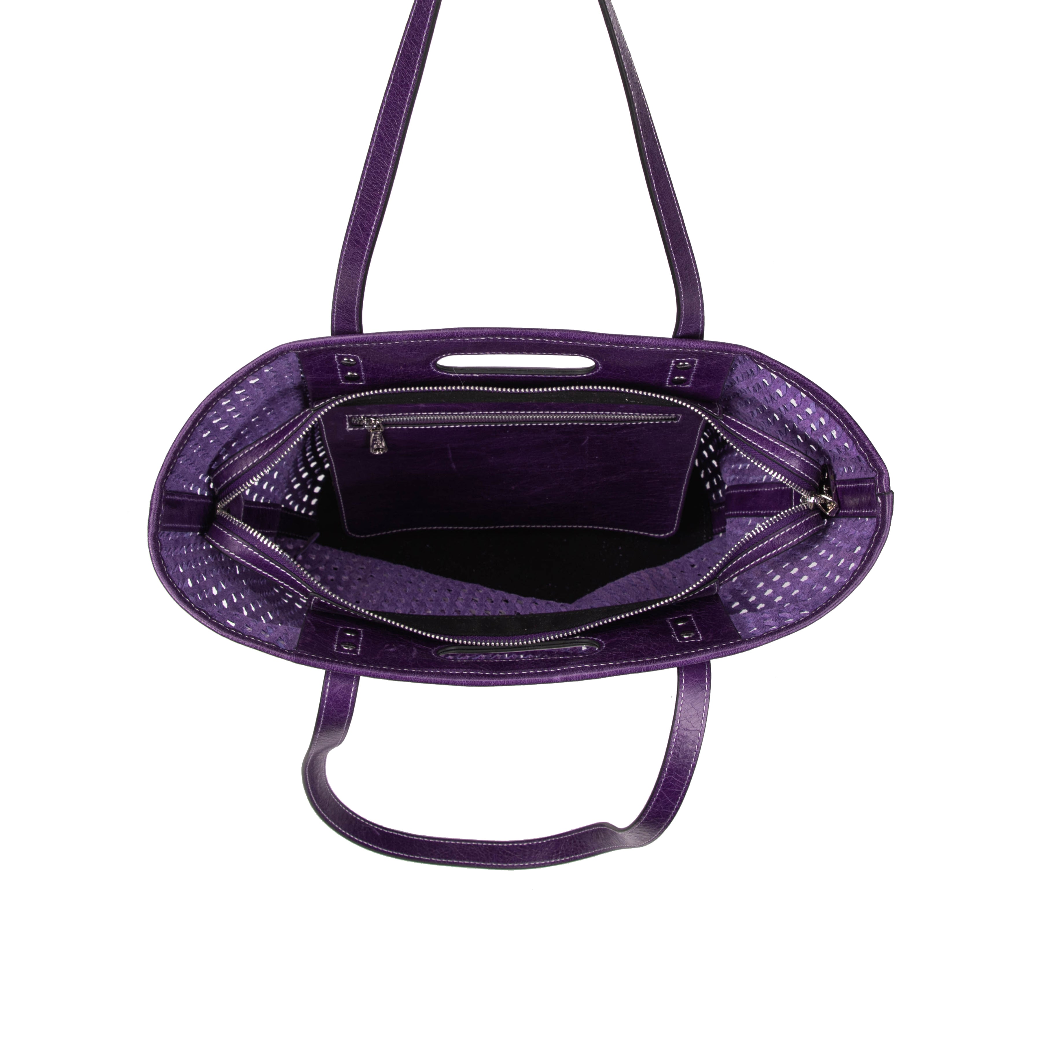 kate-lee-cabas-ofine-sac-cabas-violet-vachette-tress-e image 3
