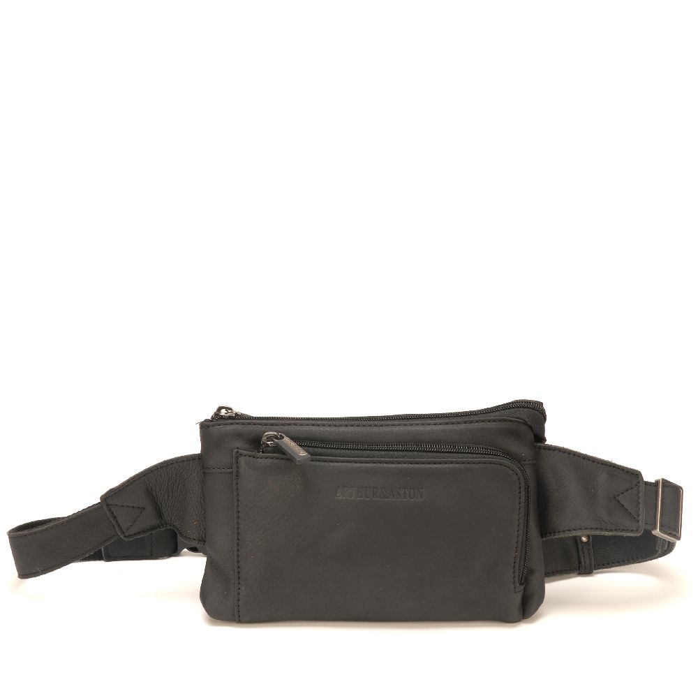 arthur-et-aston-oscar-sac-banane-homme-noir-cuir image 1