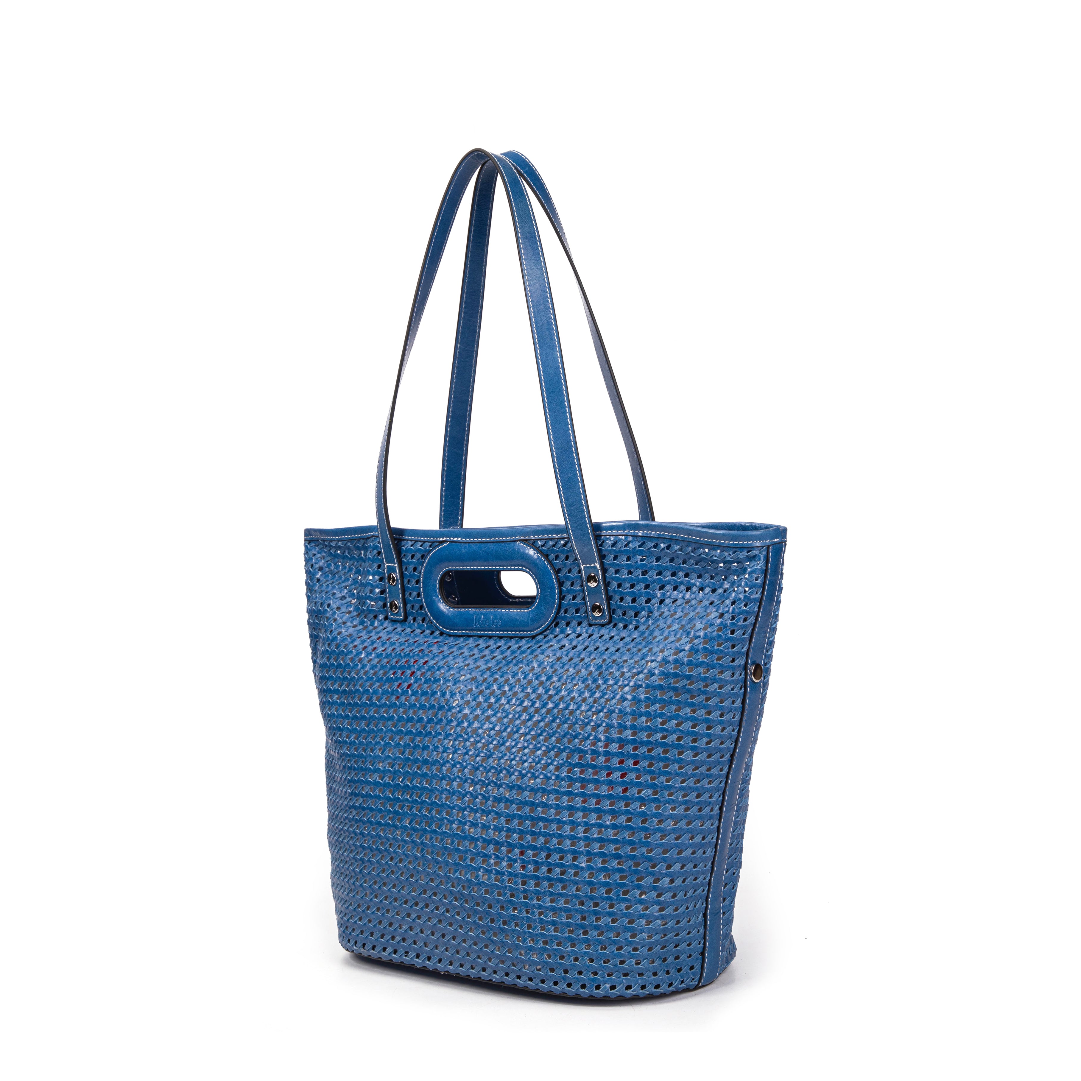 kate-lee-ofine-sac-cabas-cuir-bleu-tress image 2