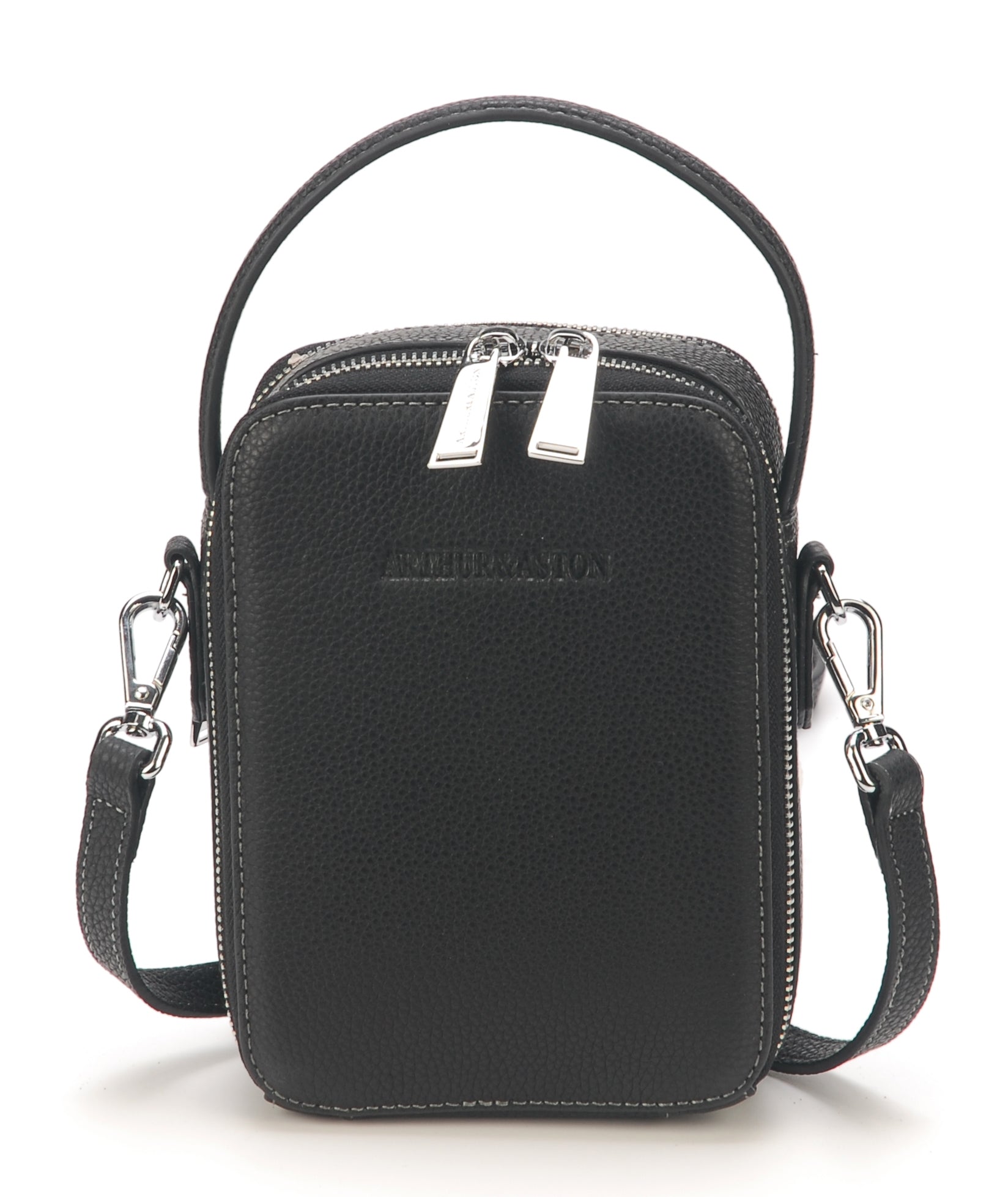 arthur-et-aston-antoine-sac-travers-cuir-noir image 1