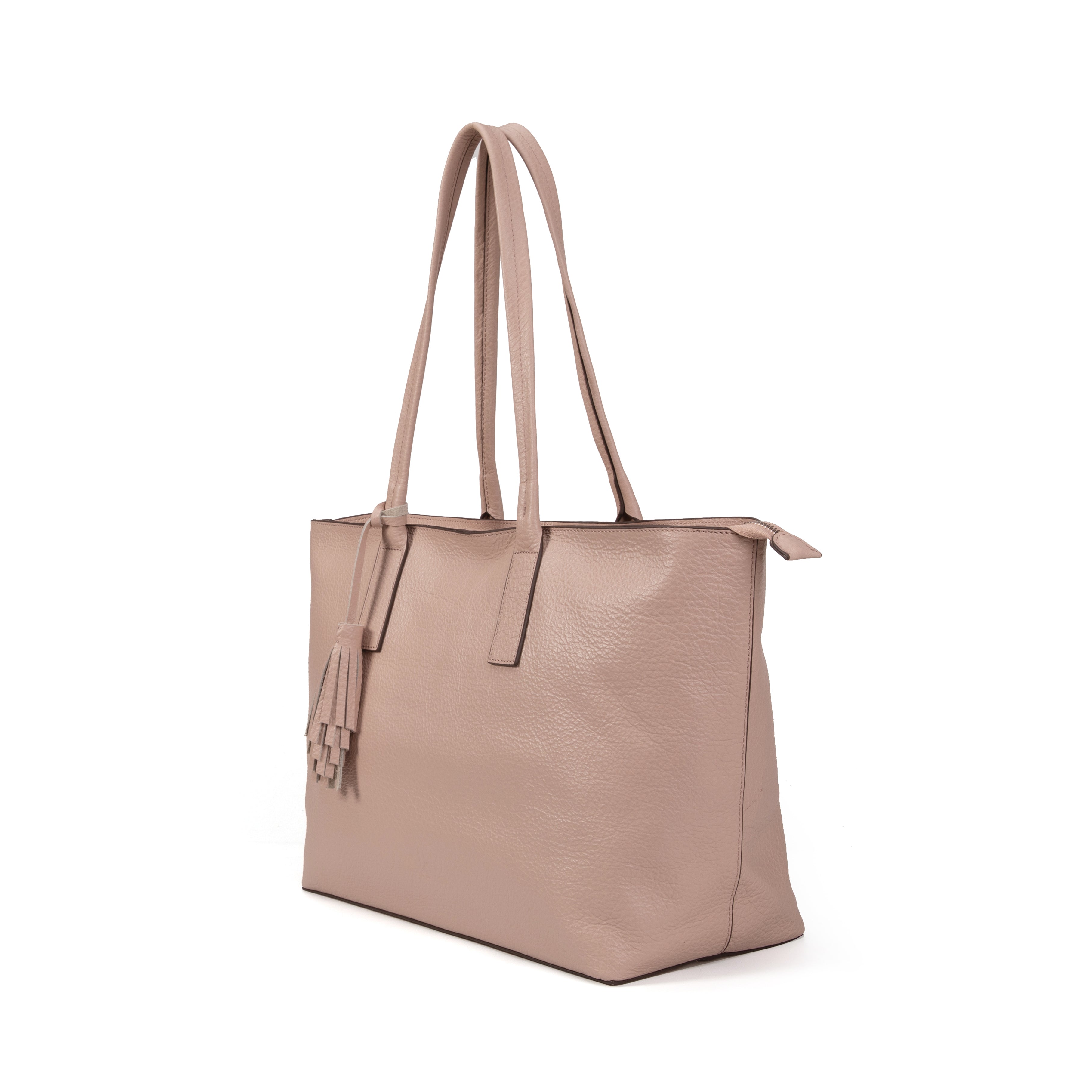 kate-lee-esmeralda-sac-cabas-rose-clair-cuir-grain image 2