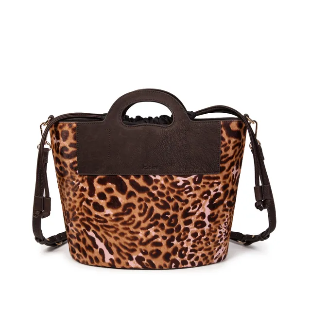 kate-lee-st-tropez-sac-seau-cuir-l-opard-rose image 1