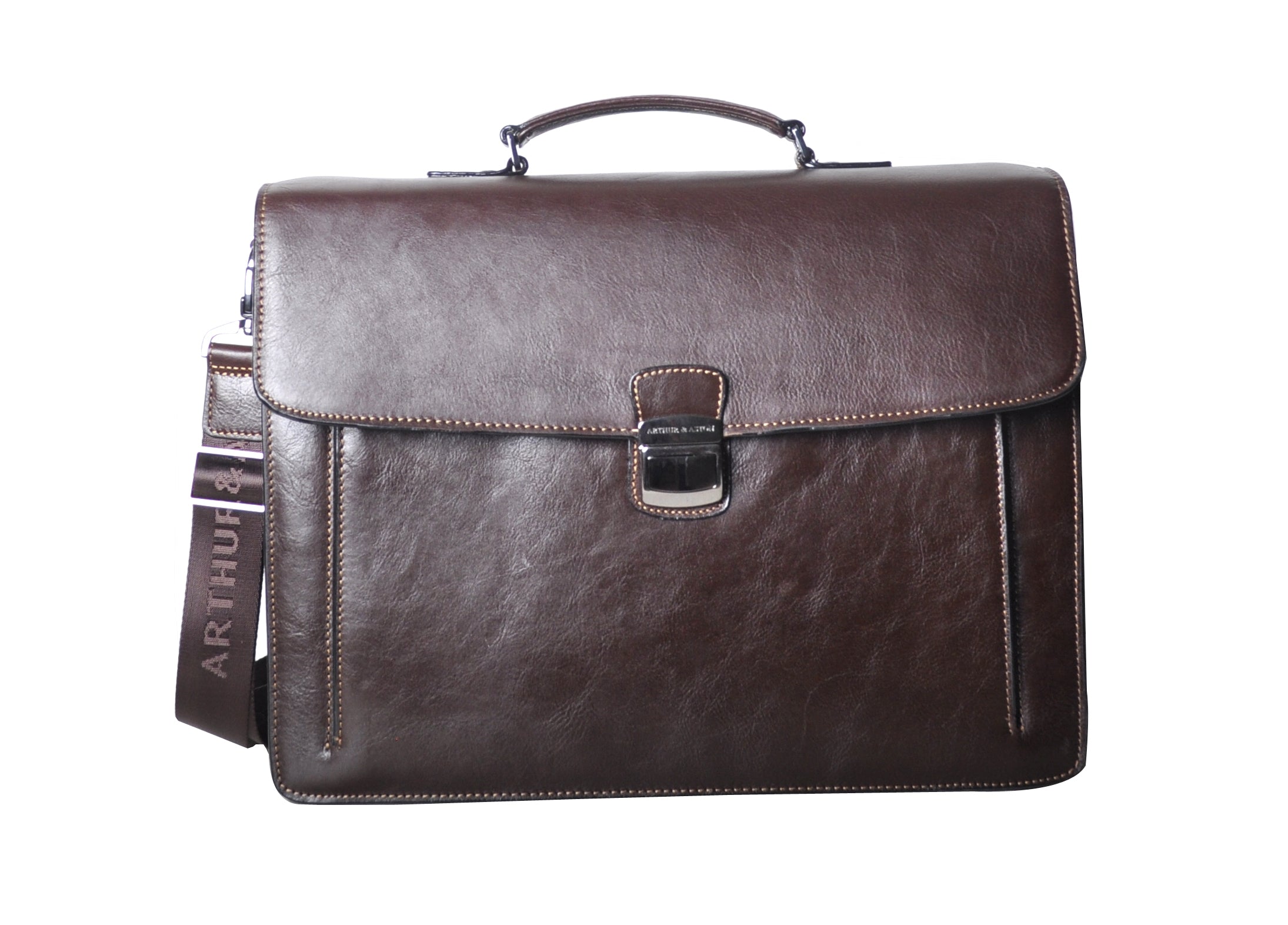 arthur-et-aston-georges-serviette-cuir-2-soufflets-moka image 2
