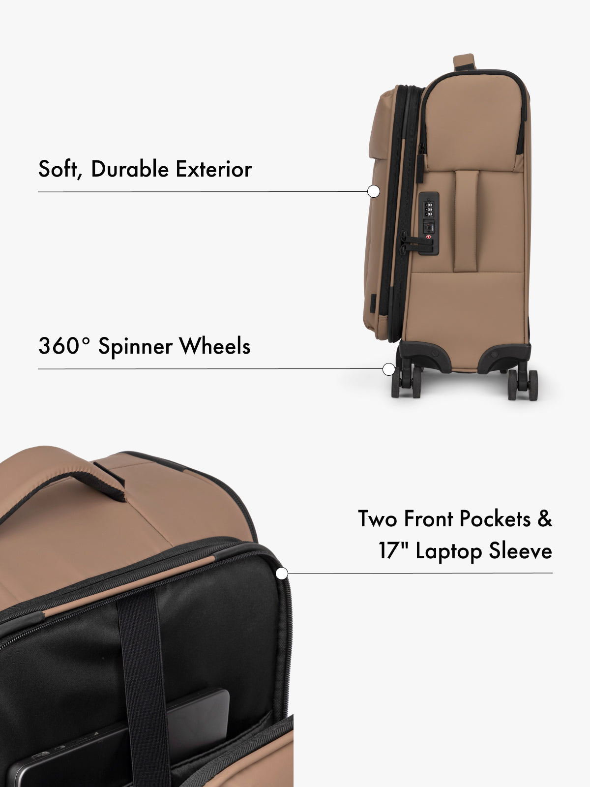 calpak-luka-bagage-cabine-souple-oatmeal-ordinateur image 3