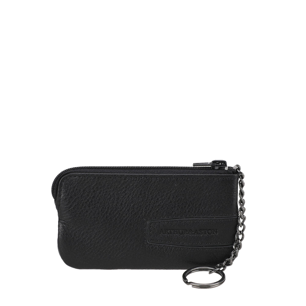 arthur-et-aston-l-on-porte-monnaie-cuir-noir-zipp-fin image 1