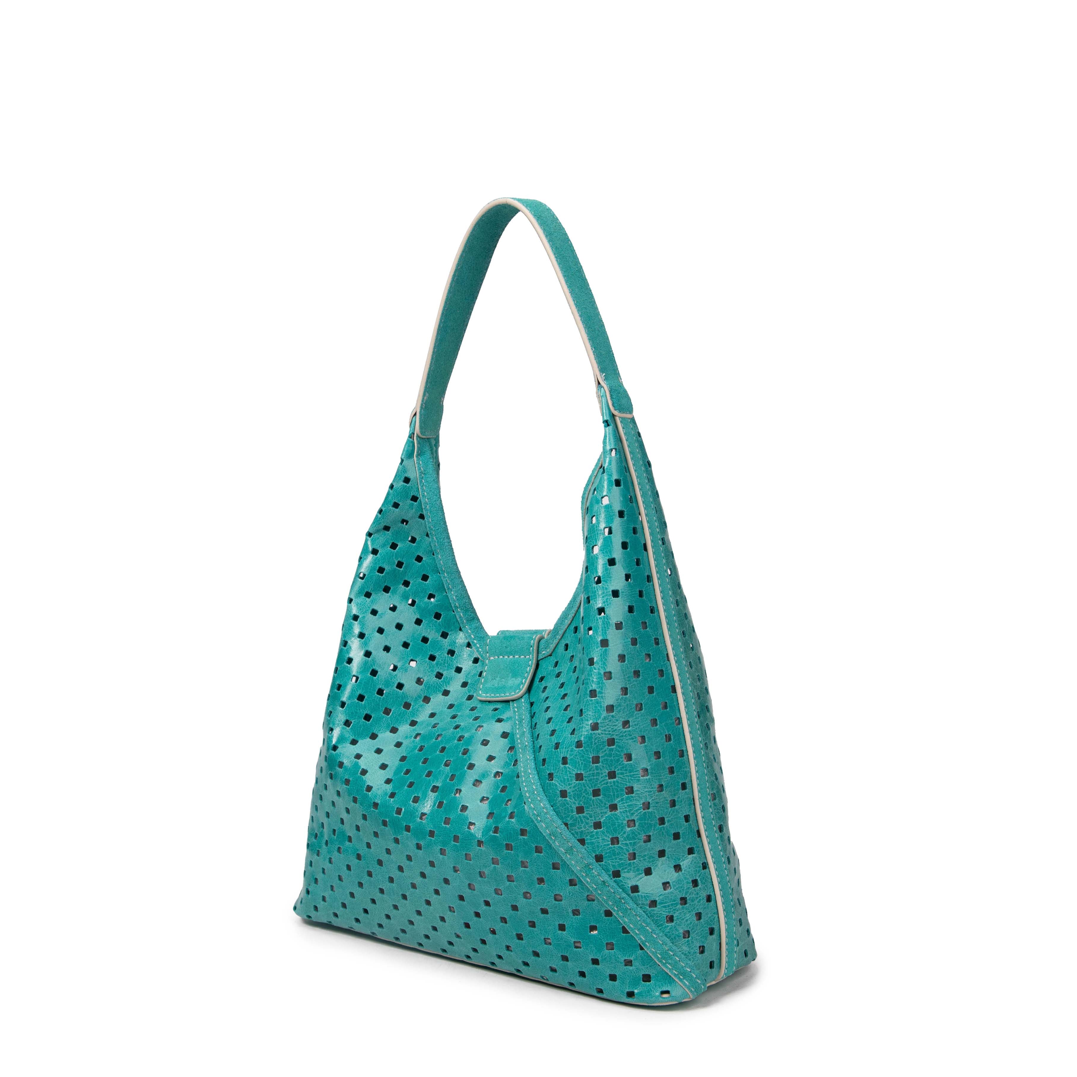 kate-lee-lune-cabas-vachette-perfor-e-turquoise image 2