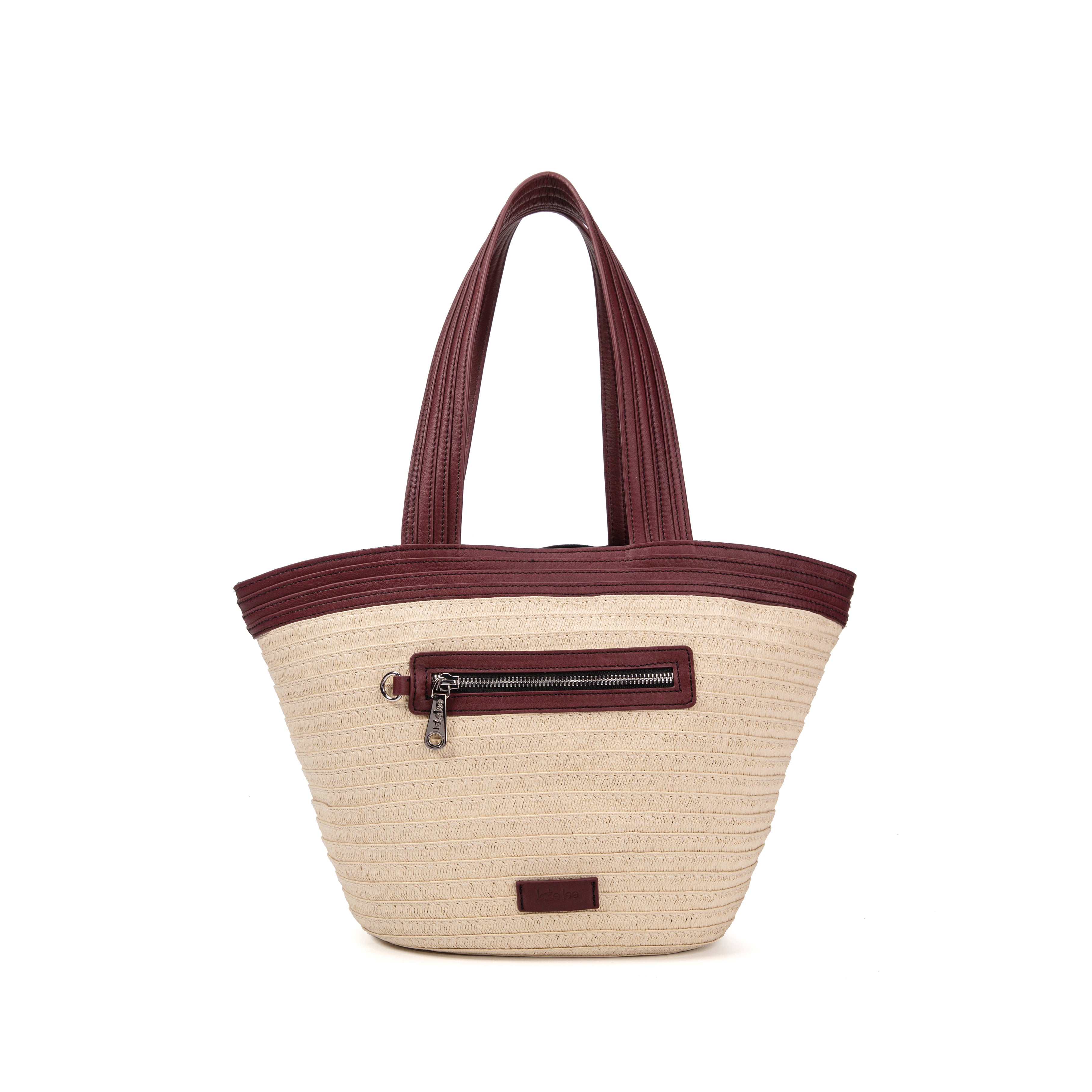 kate-lee-m-cabas-patty-panier-paille-aubergine image 1