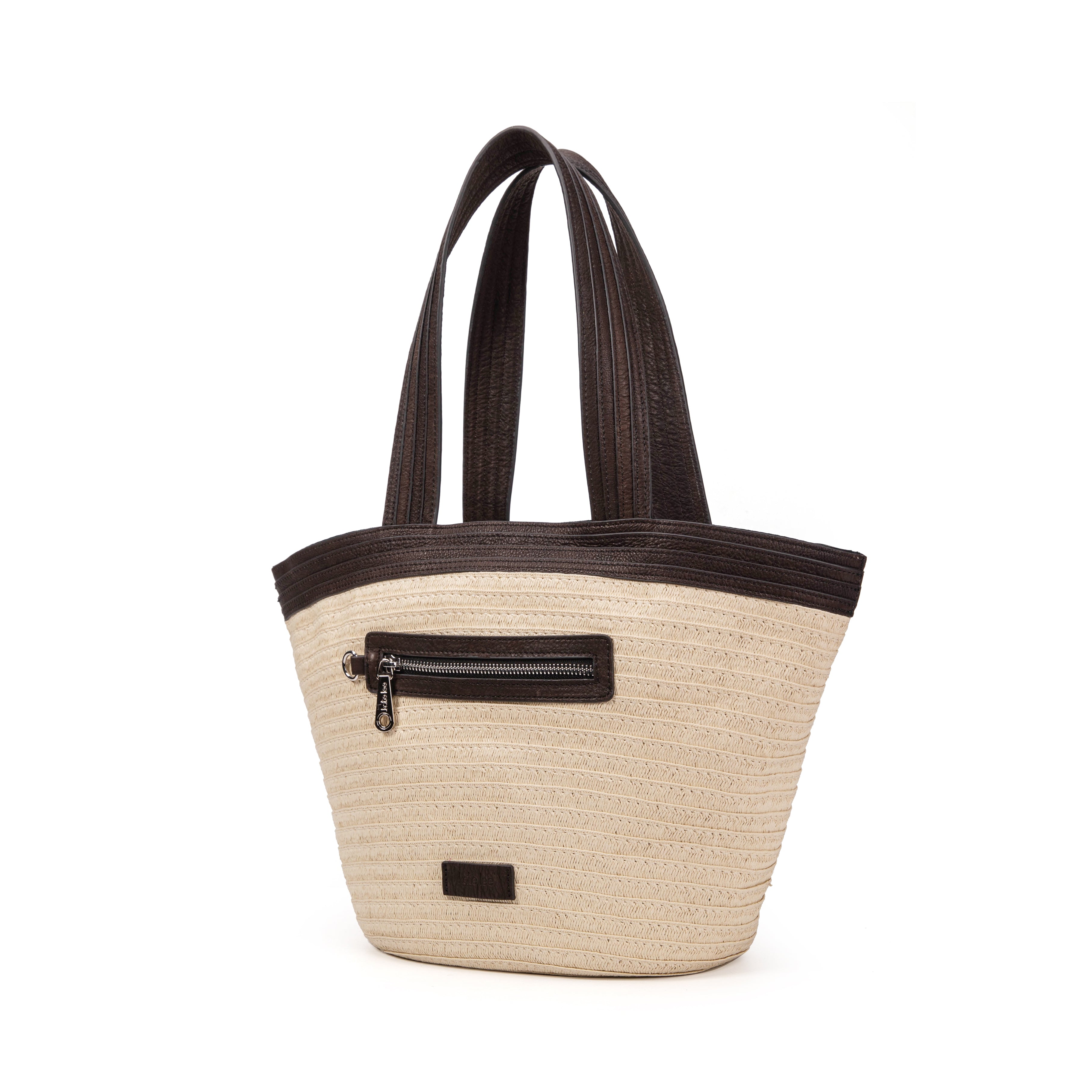 kate-lee-patty-sac-cabas-paille-marron-vachette image 2