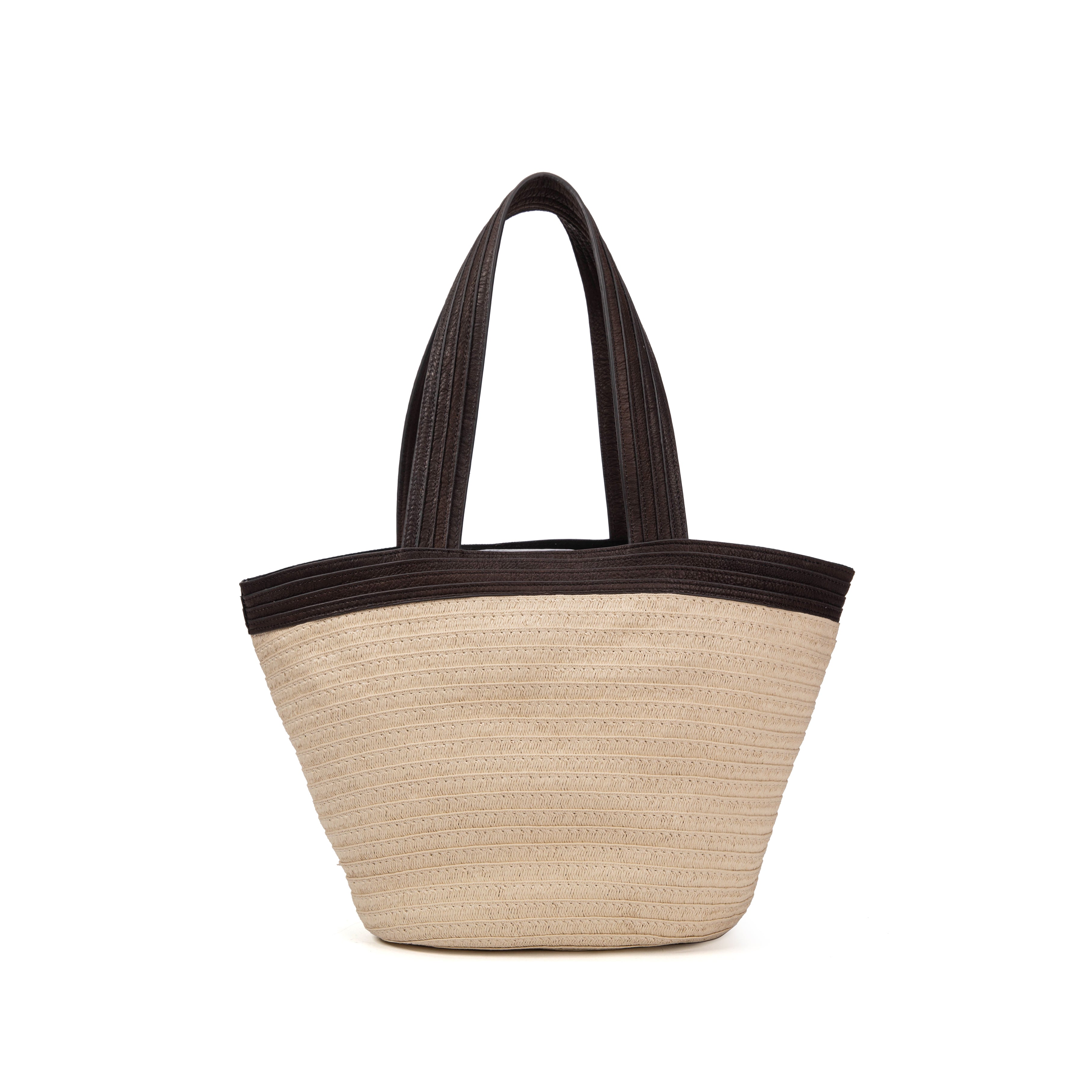 kate-lee-patty-sac-cabas-paille-marron-vachette image 4
