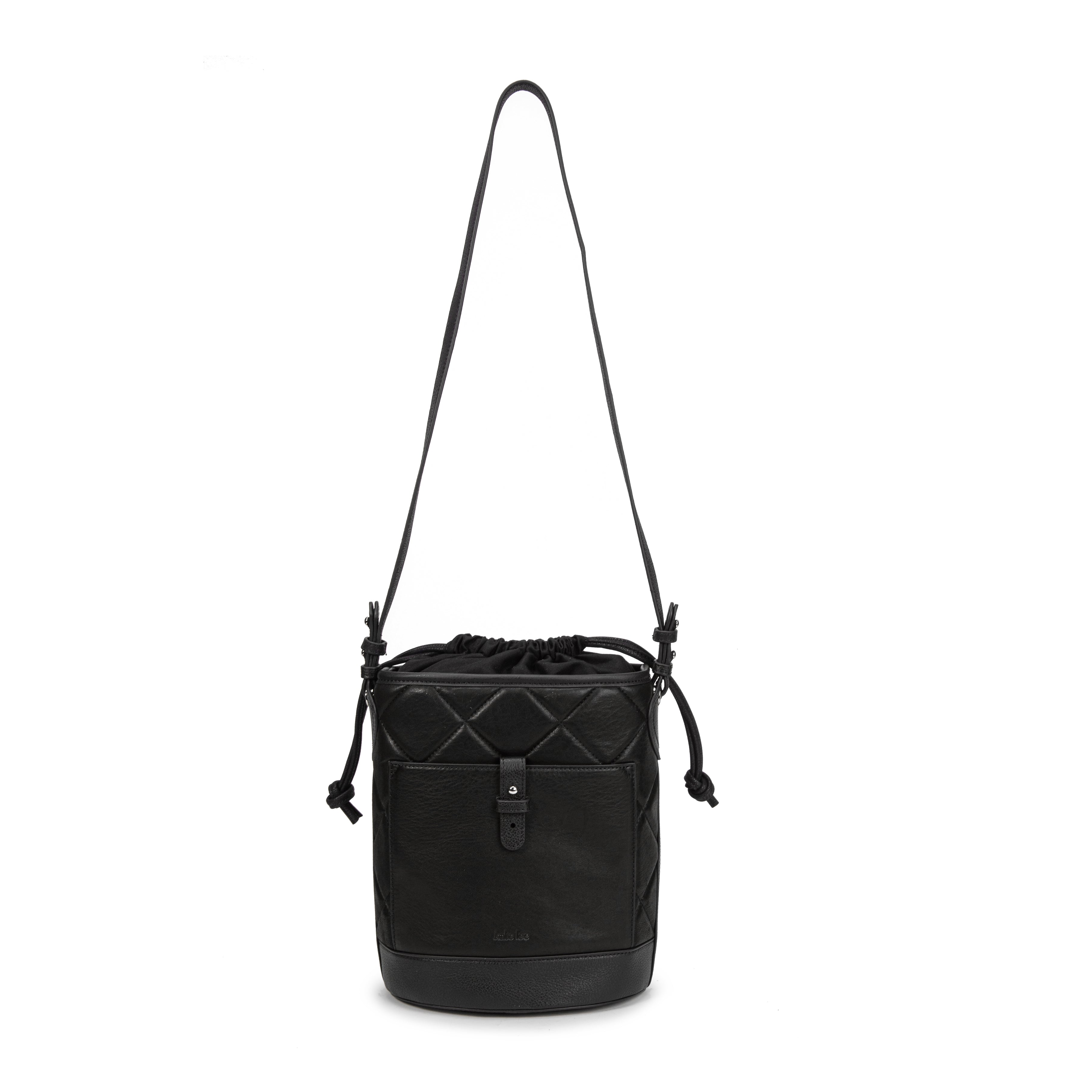 kate-lee-louvre-matelass-sac-seau-cuir-noir-matelass image 1
