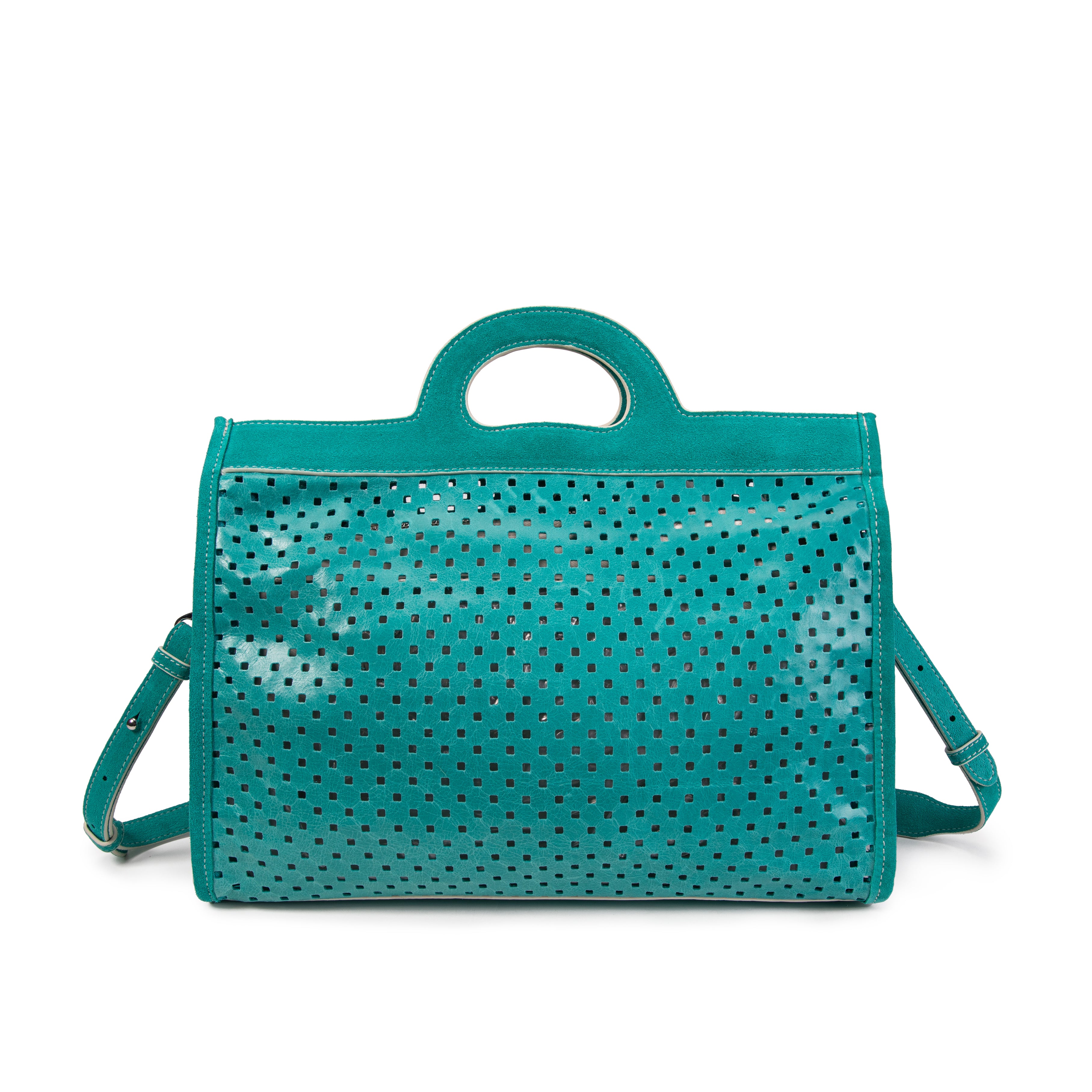 kate-lee-gae-sac-cabas-cuir-turquoise-perfor image 4