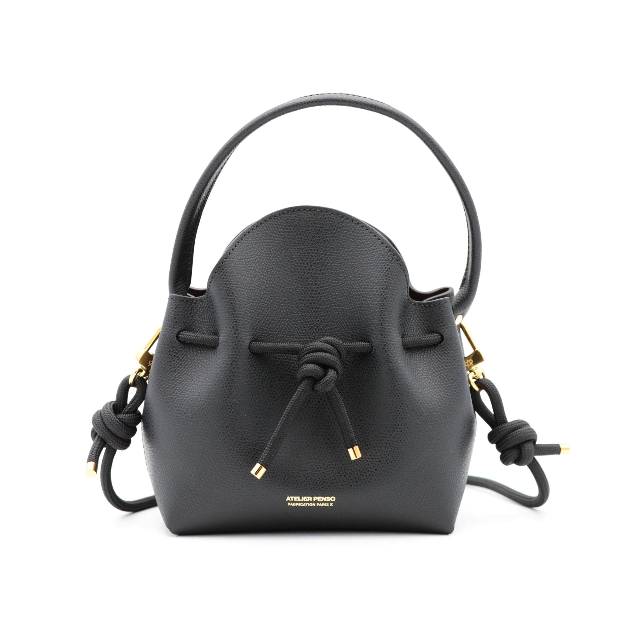 atelier-penso-mini-bucket-sac-seau-cuir-noir-bandouli-re-corde image 1