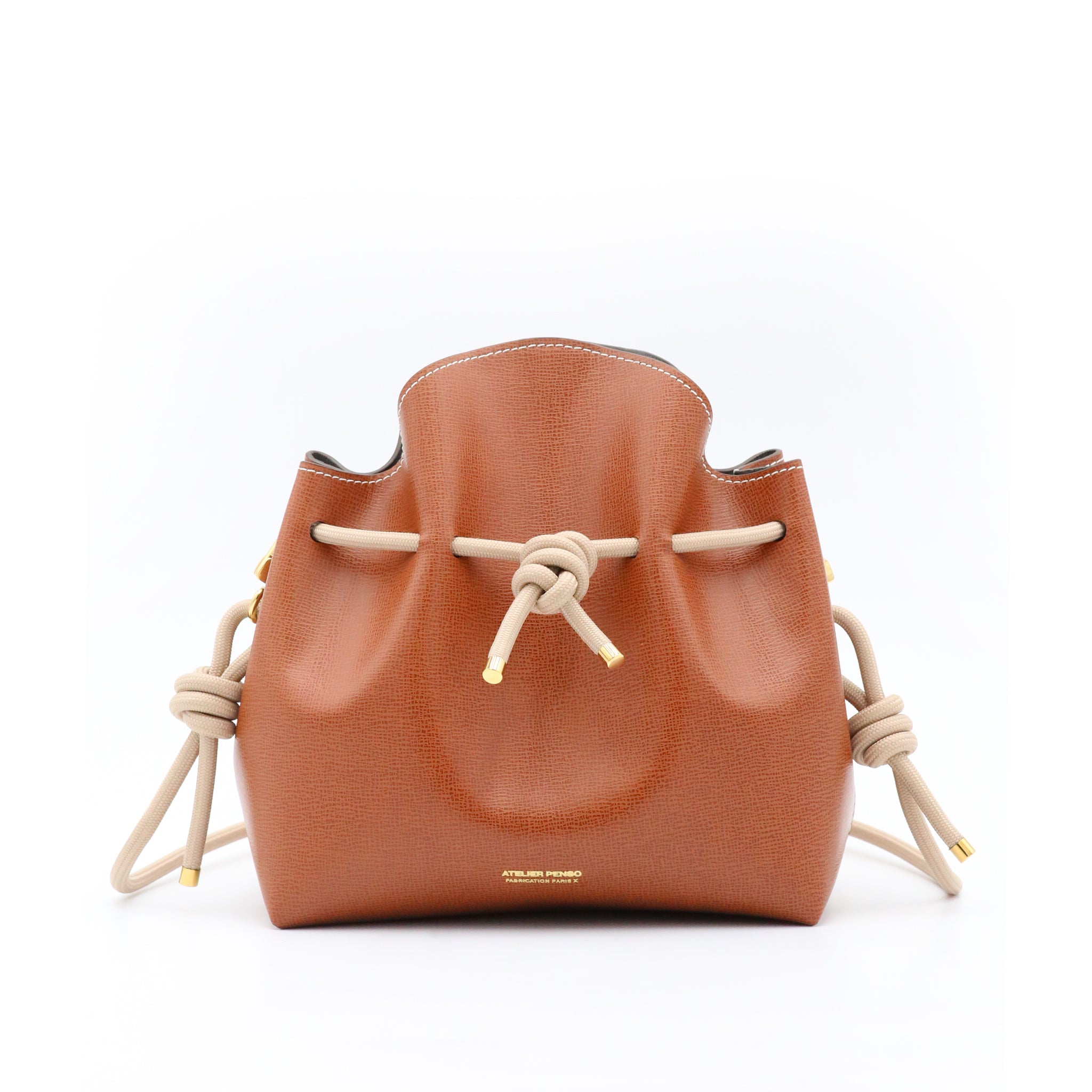 atelier-penso-bucket-saffiano-sac-seau-cuir-cognac-limit image 1