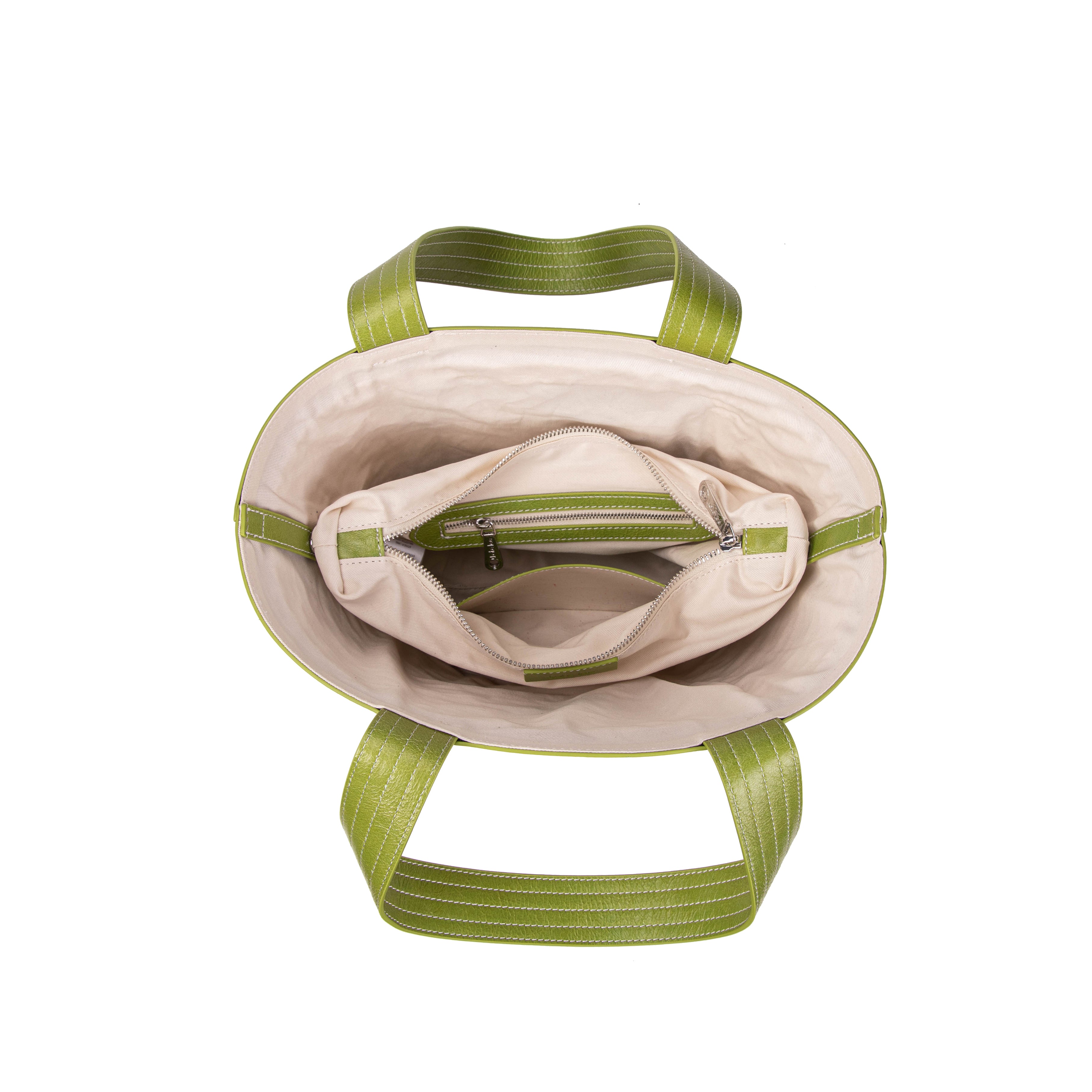 kate-lee-m-panier-madele-sac-panier-vert-paille-cuir image 3