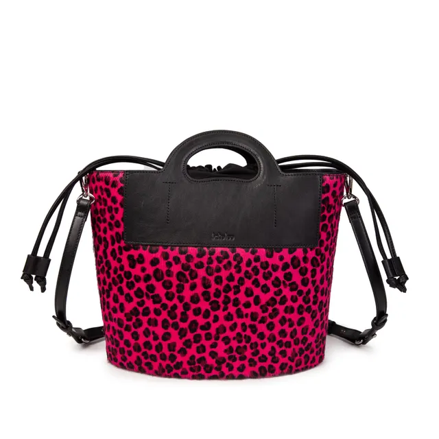 kate-lee-st-tropez-sac-seau-fuchsia-l-opard-vachette image 1