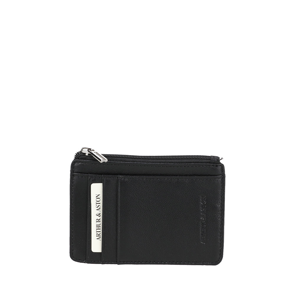 arthur-et-aston-riley-porte-cartes-monnaie-agneau-noir image 1