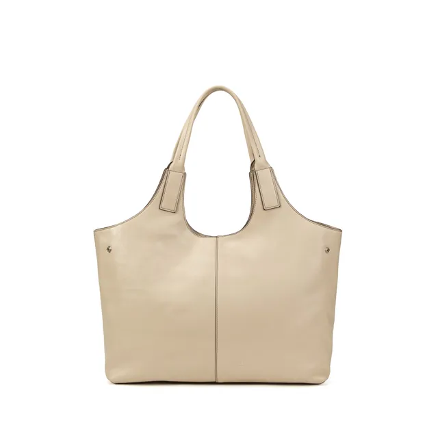 kate-lee-clemence-grand-sac-cuir-ivoire-lisse-ordinateur image 1