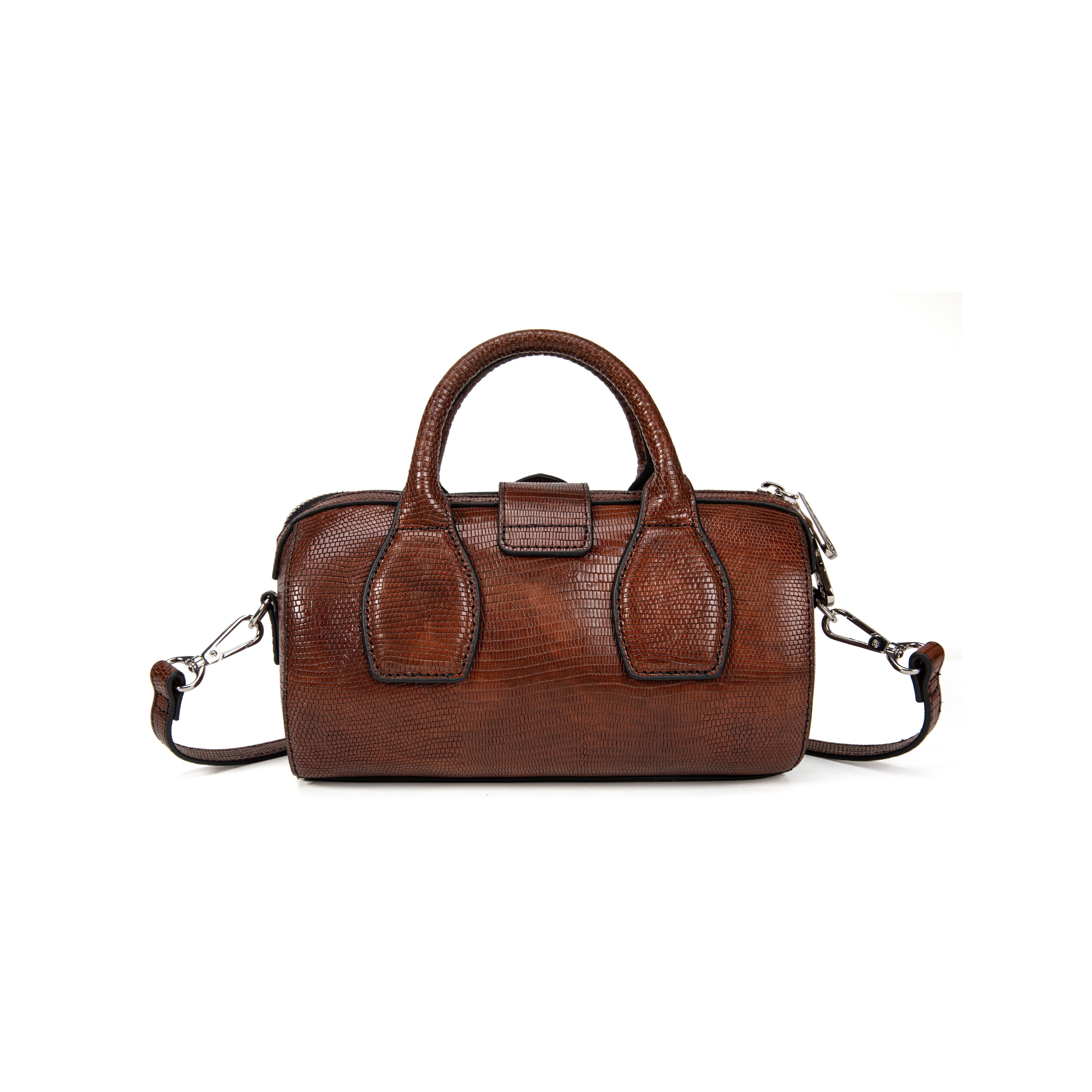 kate-lee-frola-sac-bowling-l-zard-choco-cuir image 3