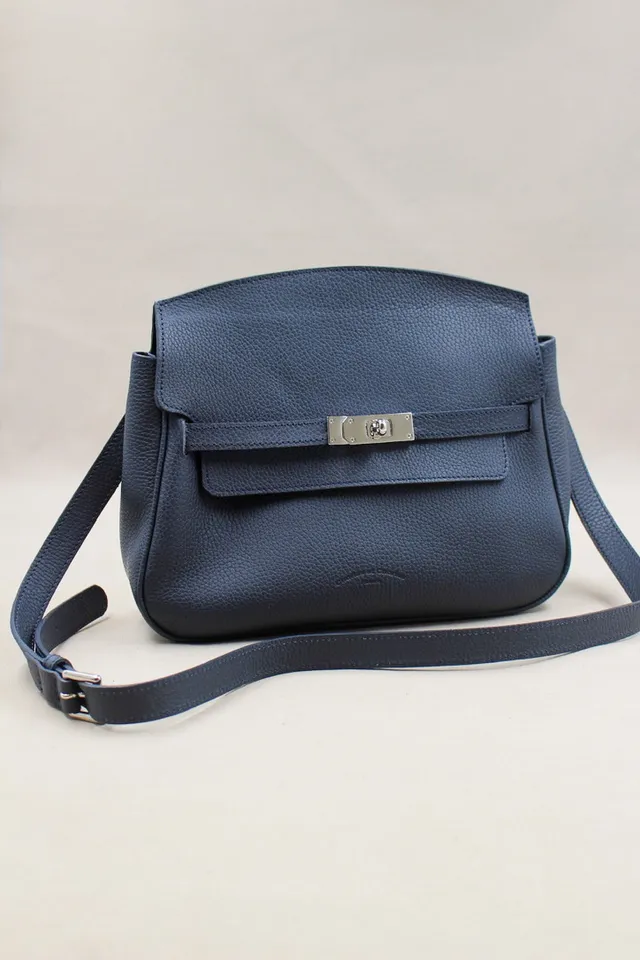 charles-et-charlus-vadim-sac-cuir-grain-marine-24-cm image 1