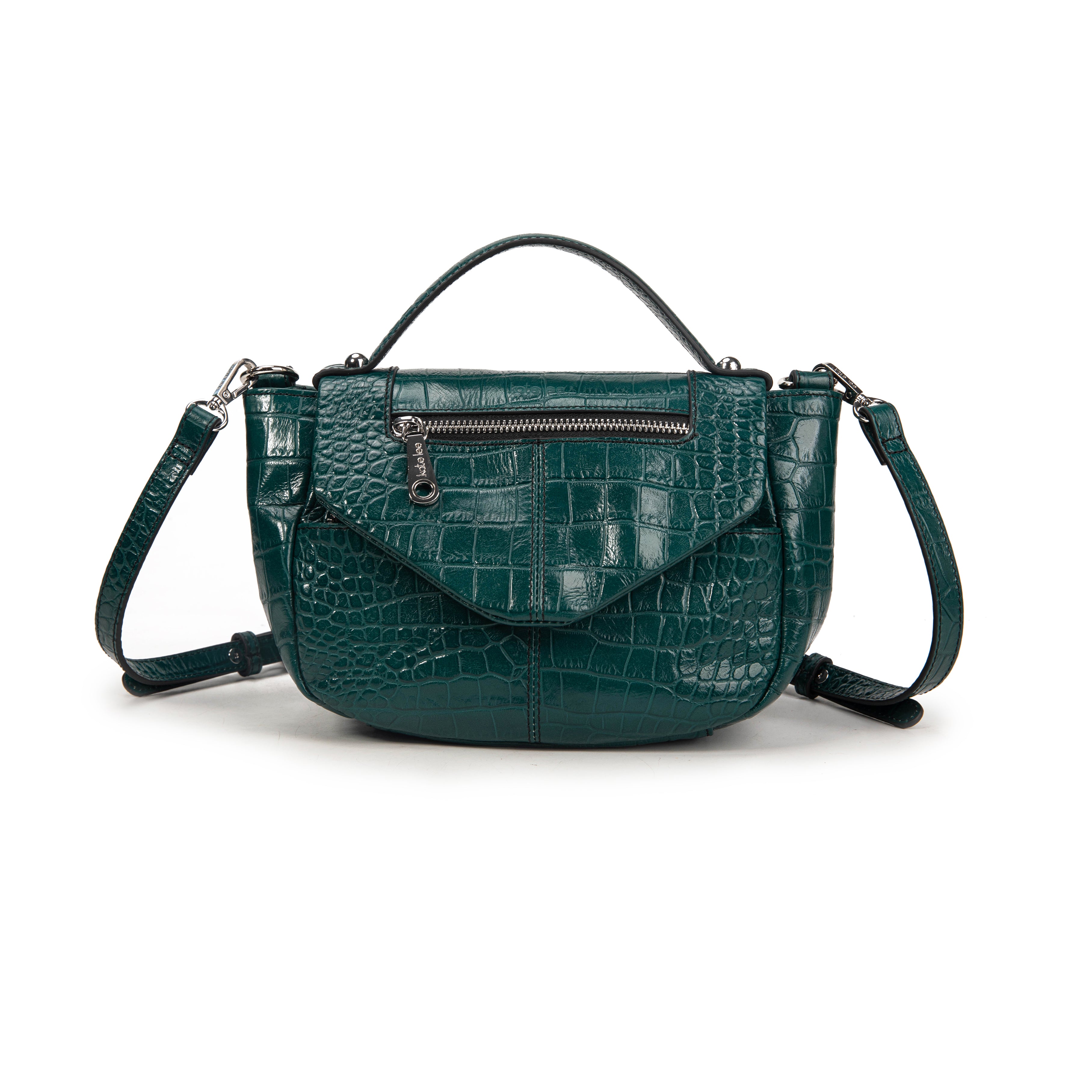 kate-lee-bruny-croco-sac-bandouli-re-bleu-canard-effet-croco image 1