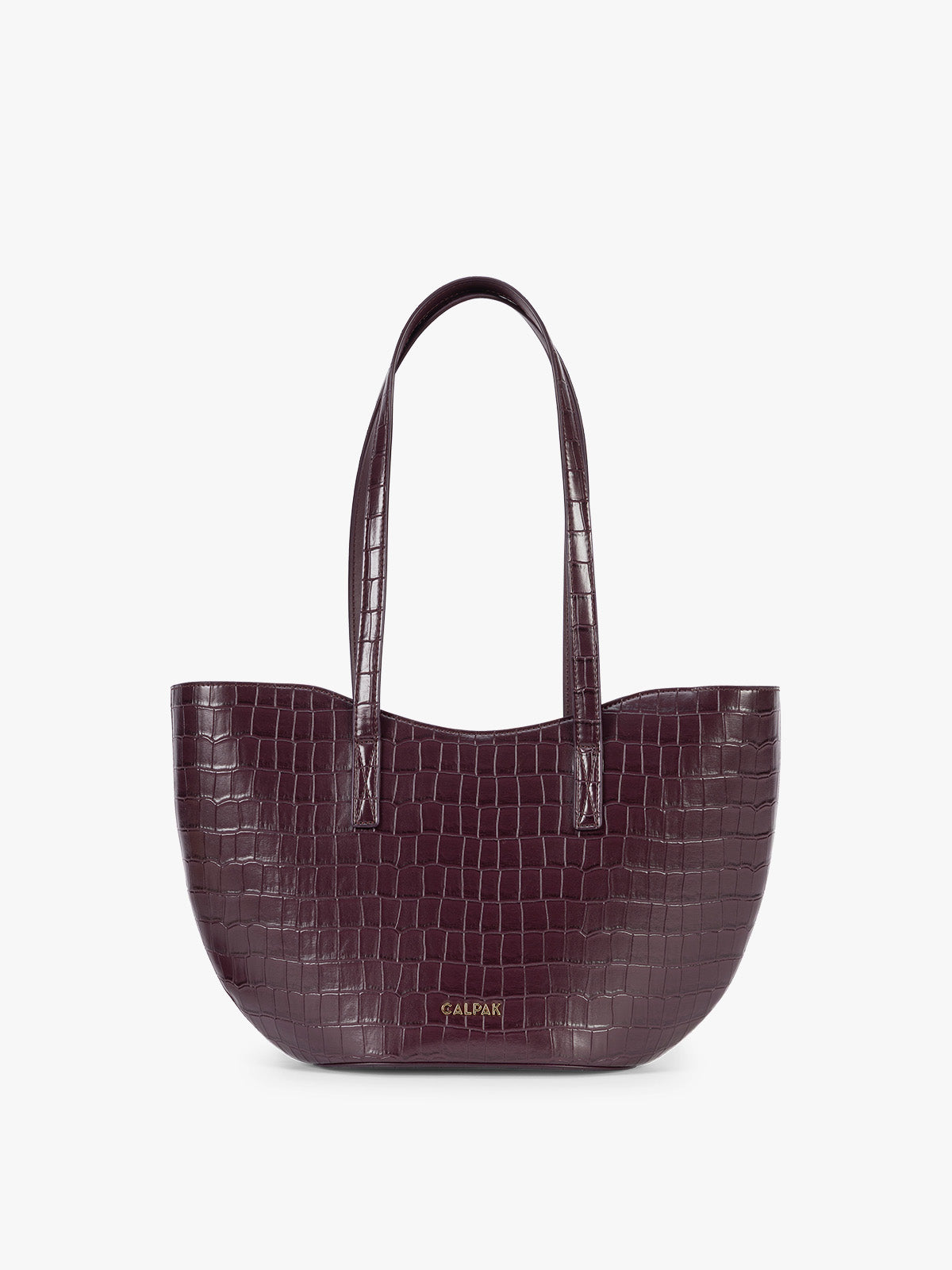 calpak-haven-tulip-tote-sac-cabas-dark-cherry-croc-effet-croco image 1