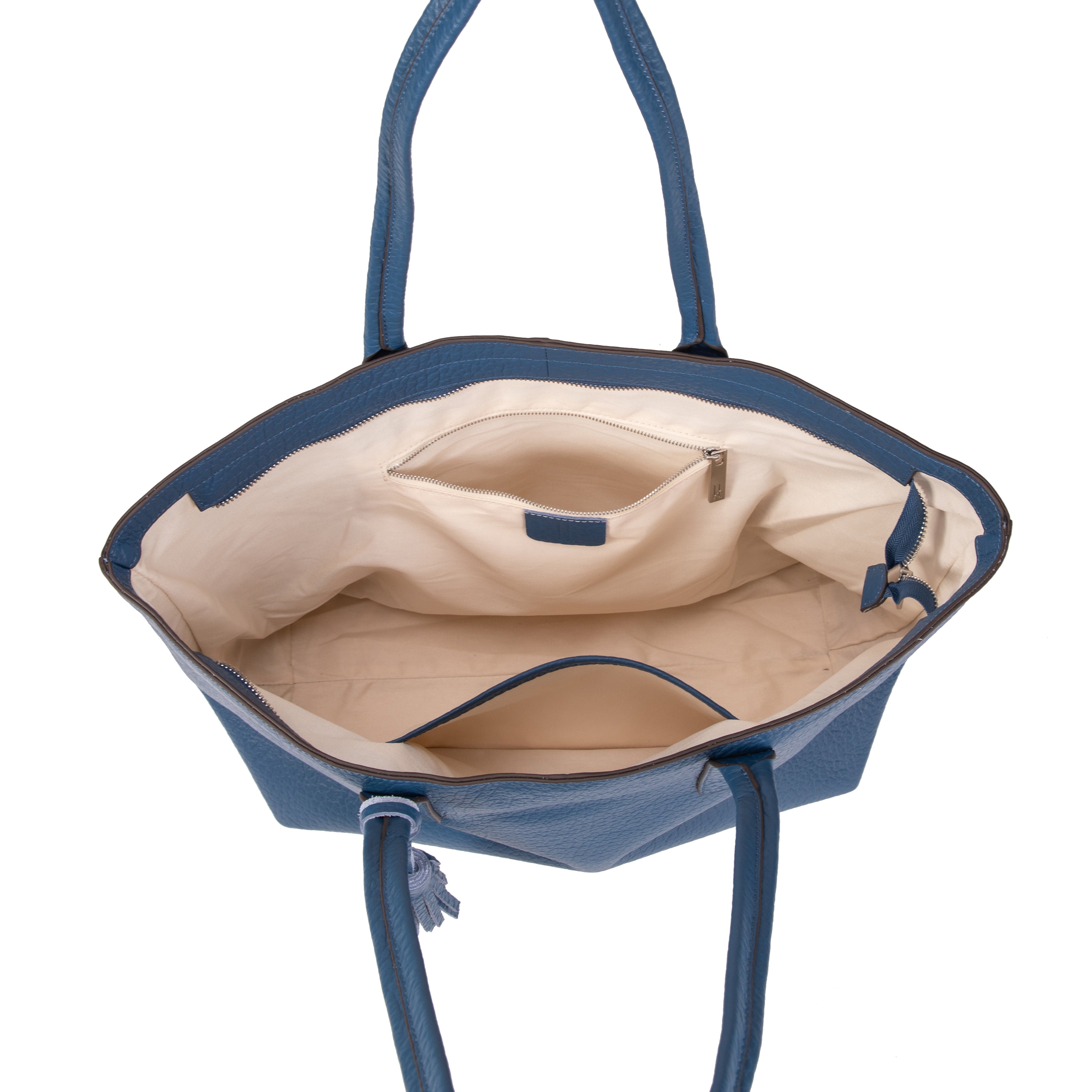 kate-lee-esmeralda-sac-cabas-cuir-bleu-grain image 3