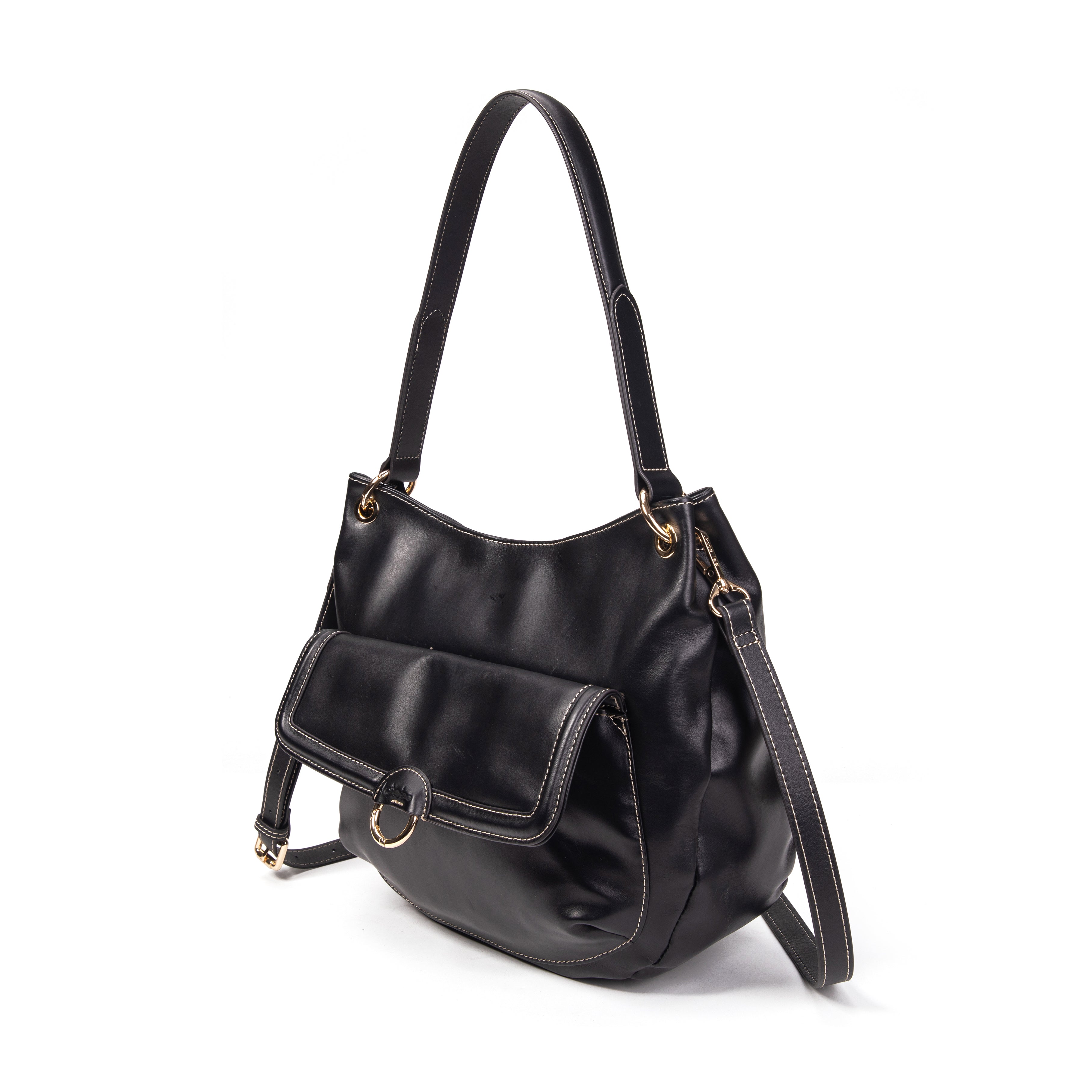 kate-lee-ully-sac-hobo-cuir-noir-vachette-zip image 2