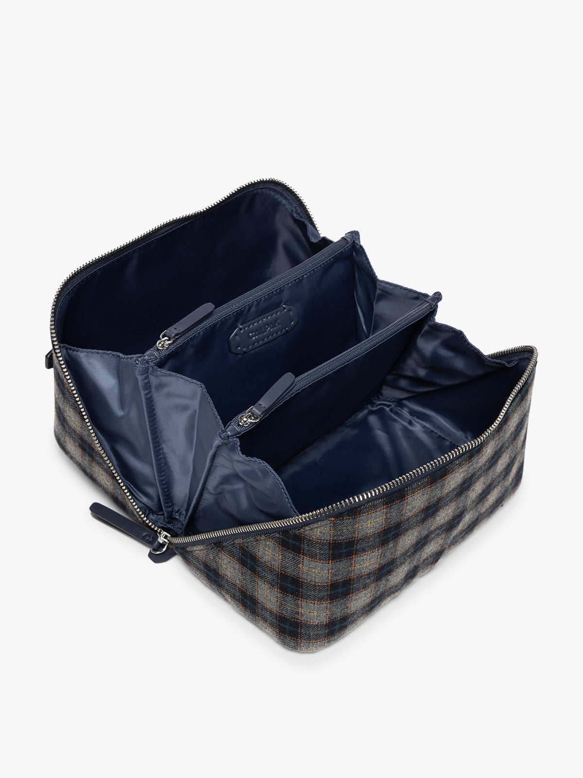 calpak-colette-trousse-de-toilette-flanelle-navy-plaid-d-perlante image 3