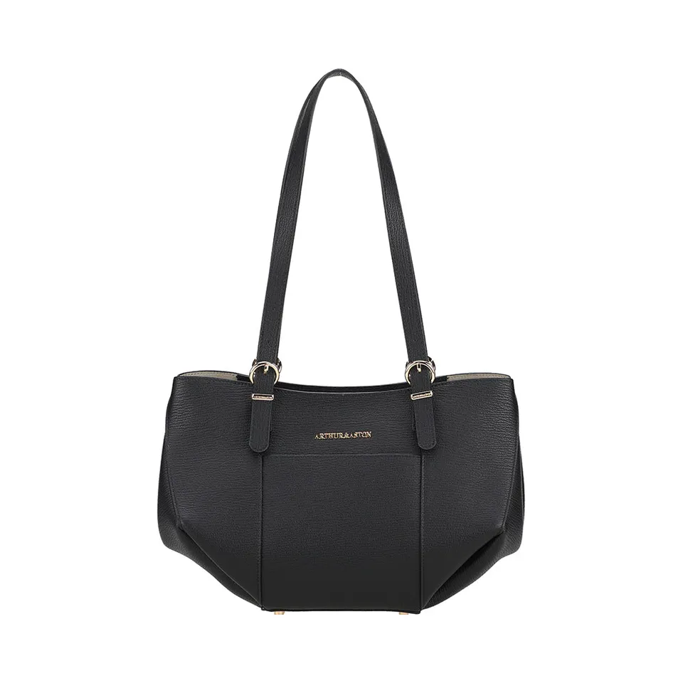 arthur-et-aston-nora-s-sac-shopping-cuir-femme-noir image 1