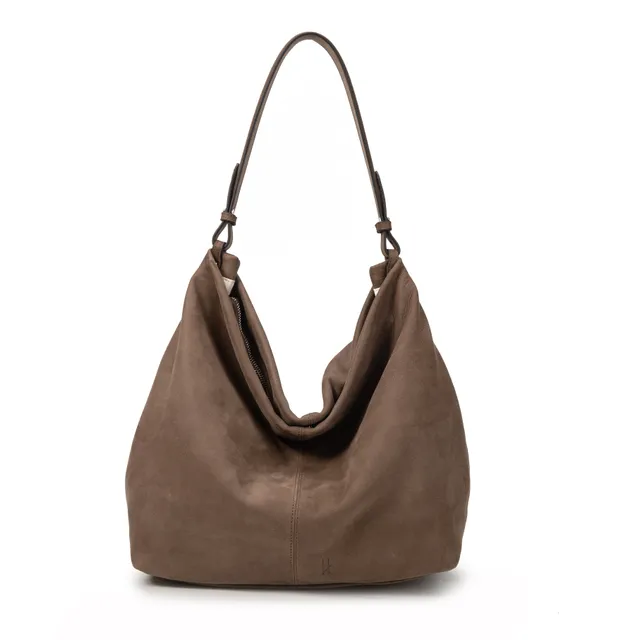 kate-lee-fantine-sac-seau-cuir-velout-gris-anthracite image 1