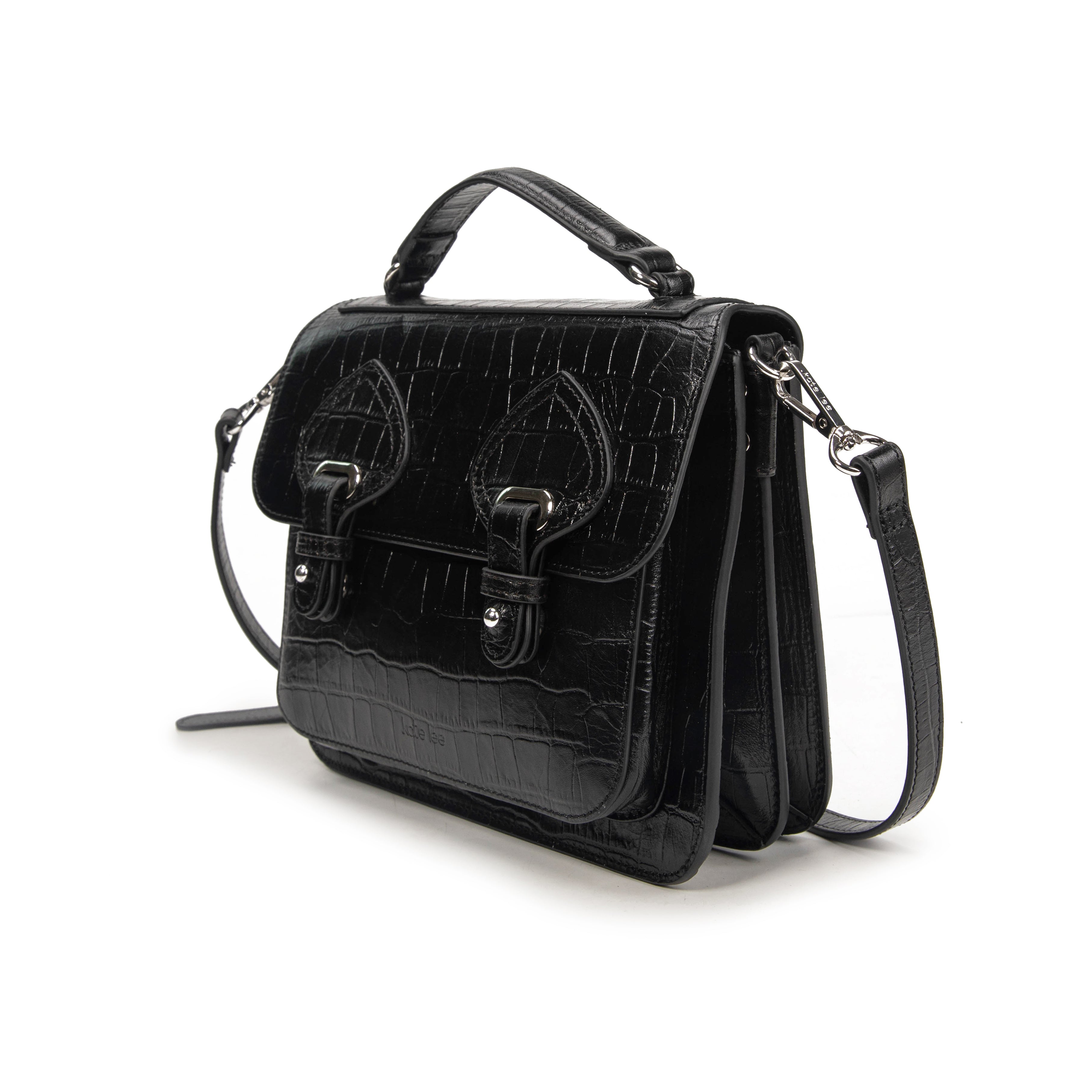 kate-lee-eiffel-croco-cartable-cuir-noir image 2