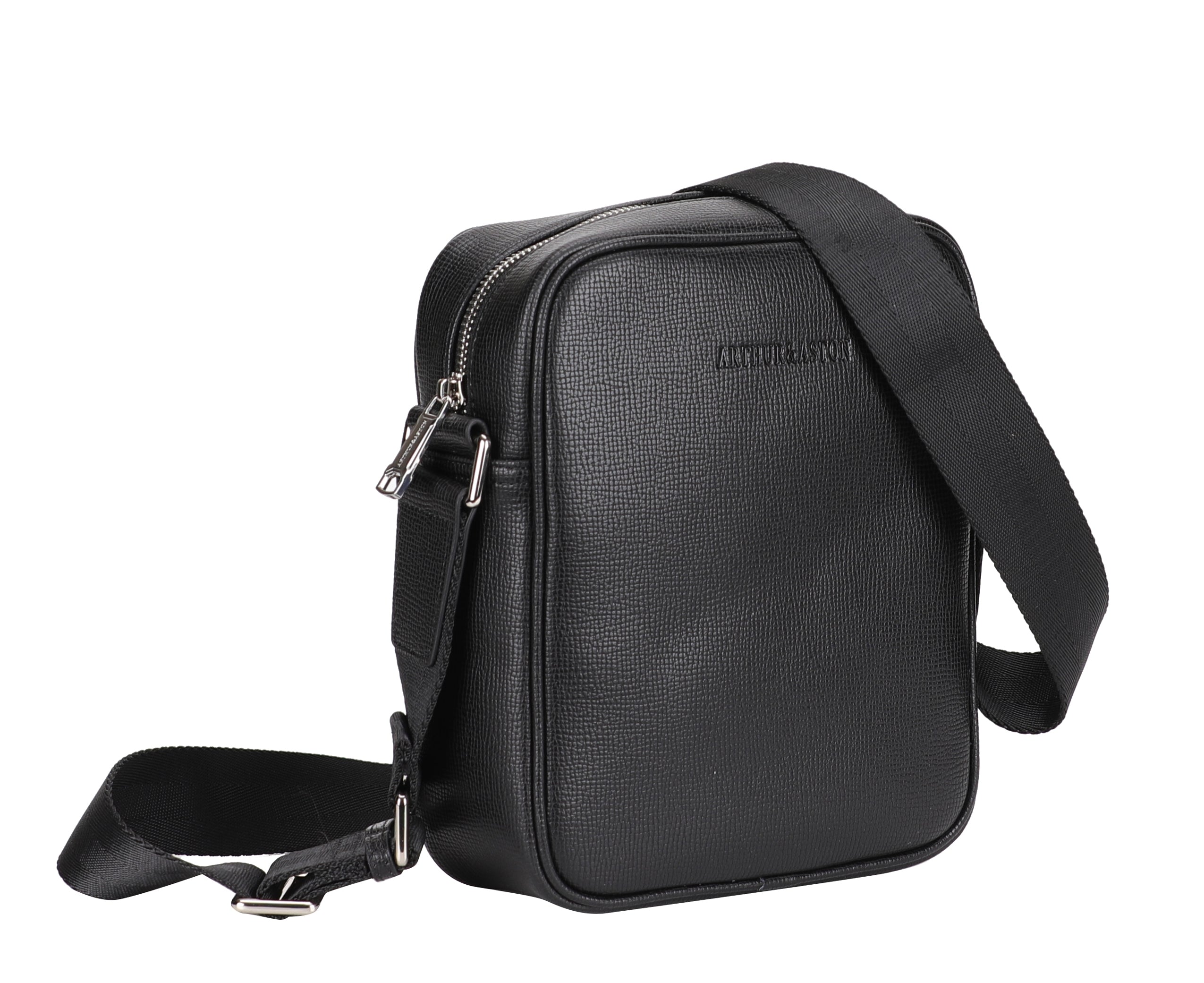 arthur-et-aston-nelson-sac-travers-noir-cuir-vachette image 2