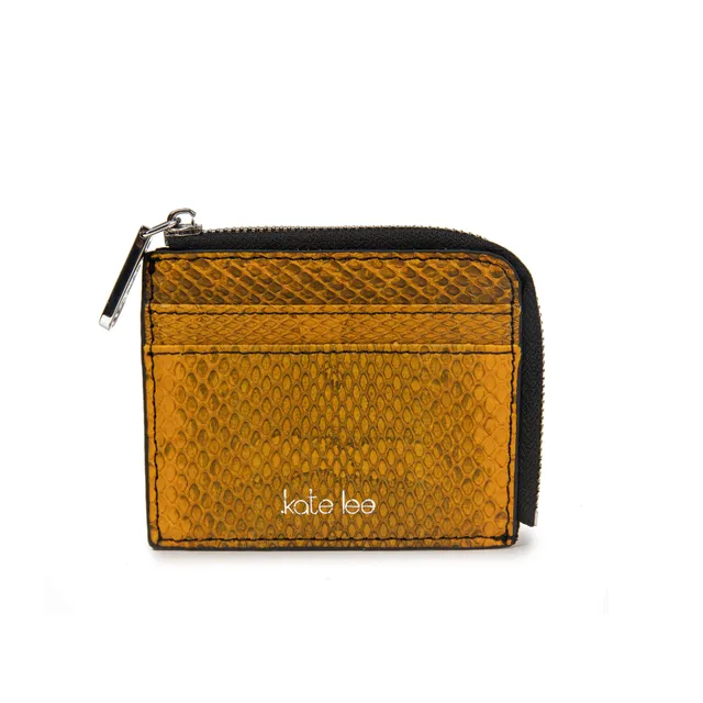 kate-lee-alo-s-se-porte-monnaie-cuir-jaune-serpent image 1