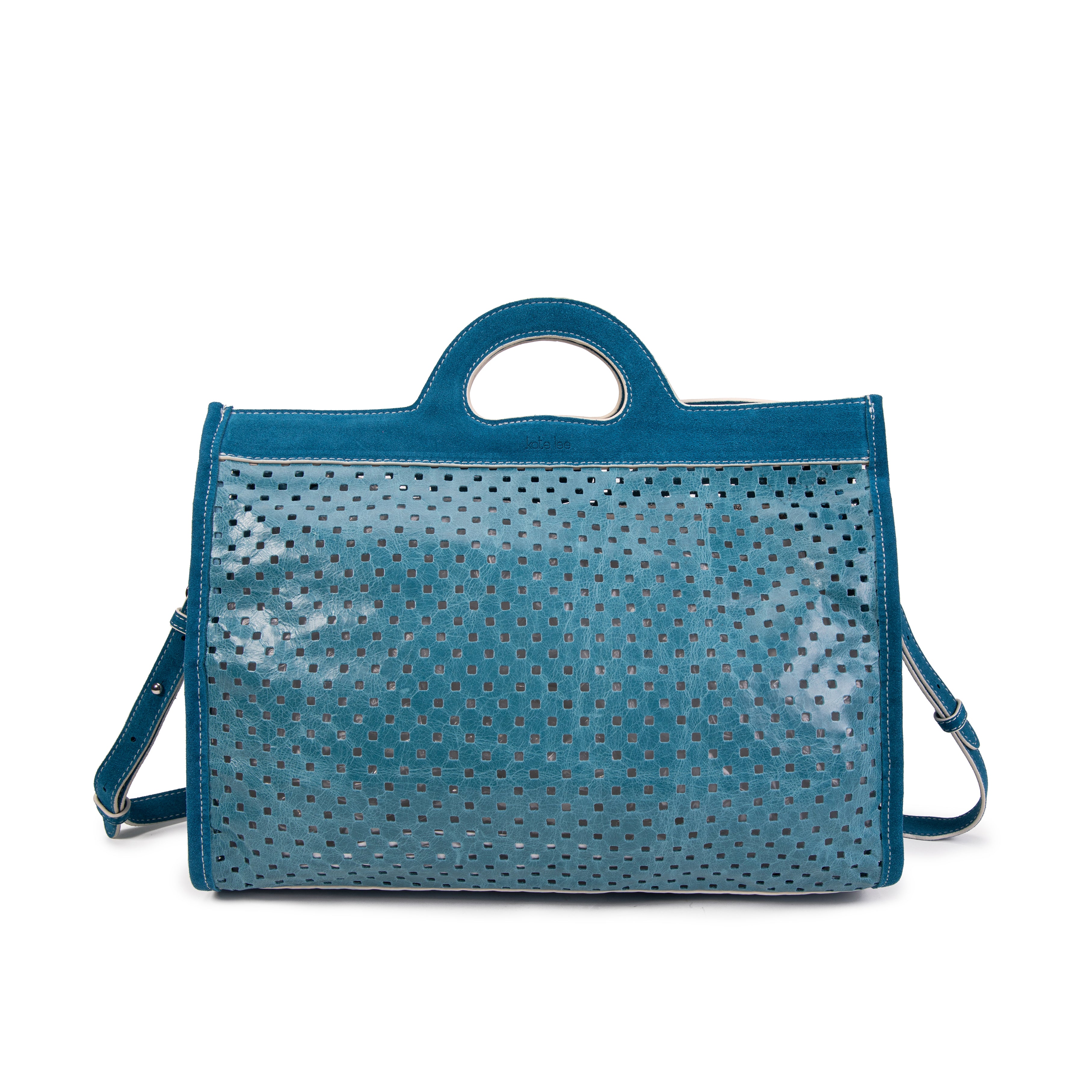 kate-lee-gae-sac-cabas-cuir-bleu-perfor-36-cm image 1
