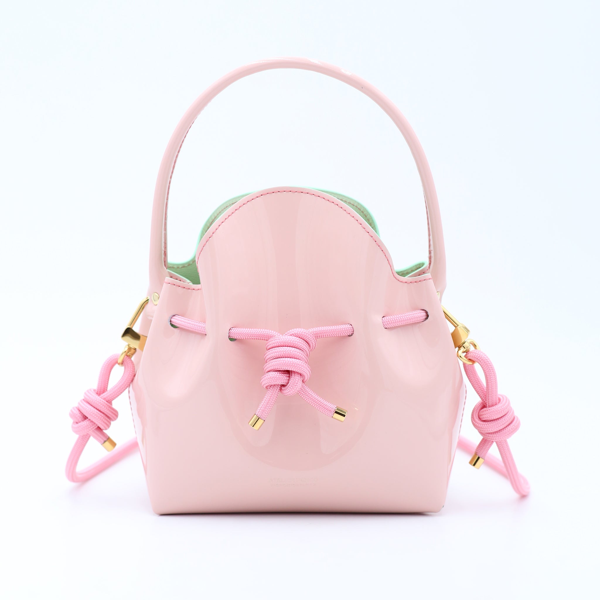 atelier-penso-mini-bucket-sac-seau-cuir-candy-mint-corde image 1