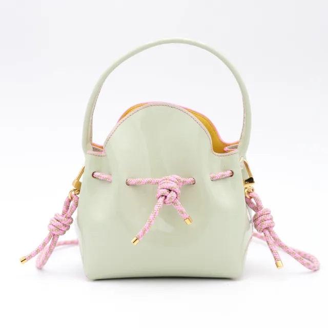 atelier-penso-mini-bucket-amande-framboise-sac-seau-cuir-corde image 1