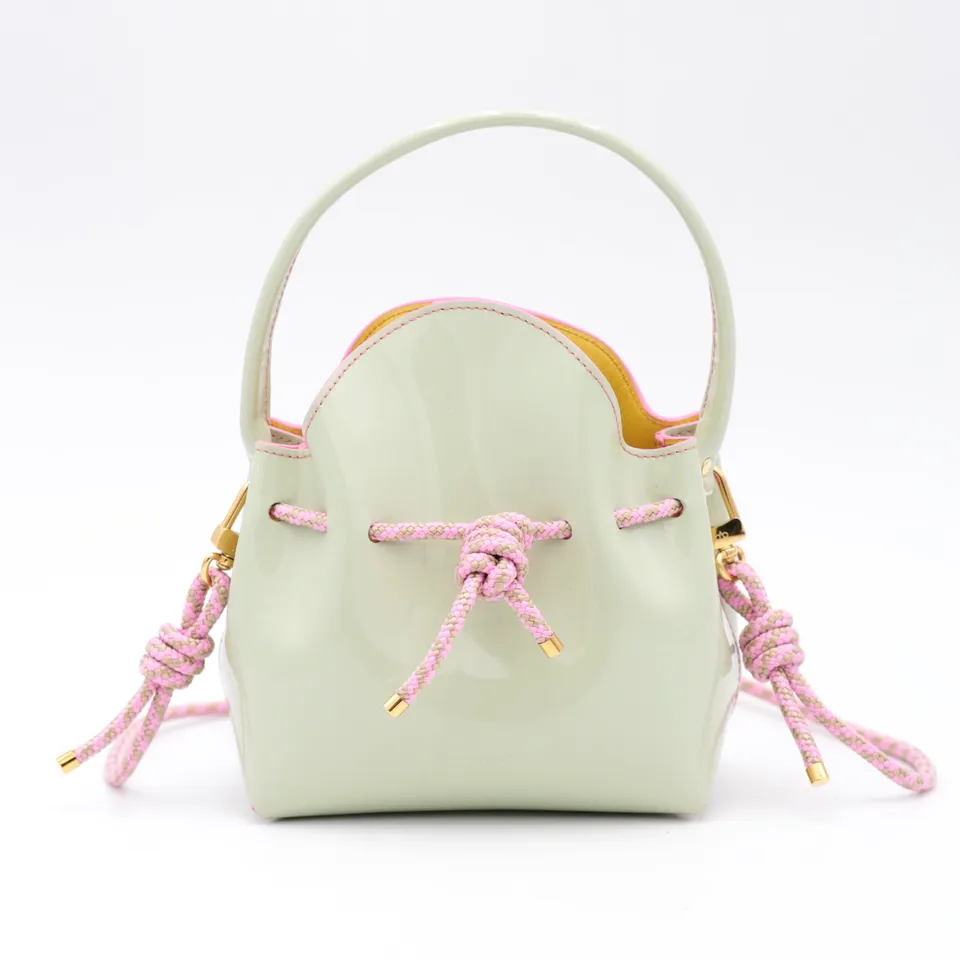 atelier-penso-mini-bucket-amande-framboise-sac-seau-cuir-corde image 1
