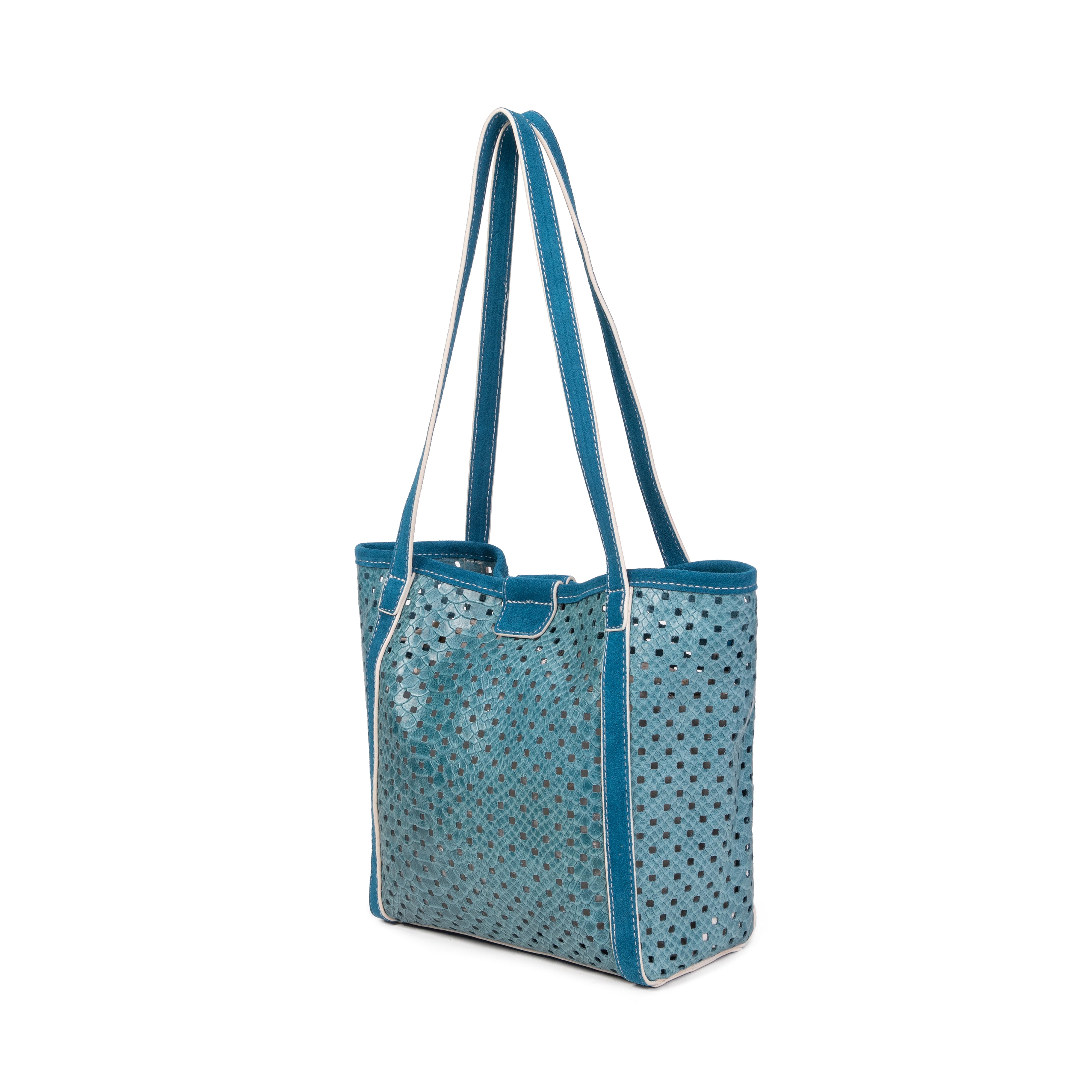 kate-lee-ryve-sac-cabas-vachette-perfor-e-bleu image 2
