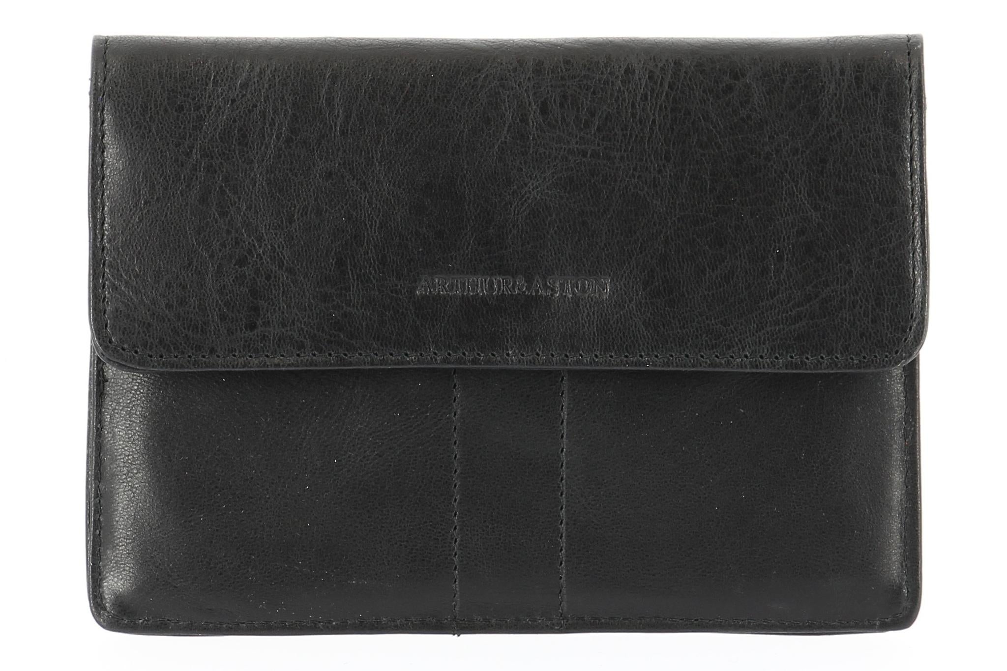 arthur-et-aston-rose-porte-papiers-cuir-noir-vachette image 1
