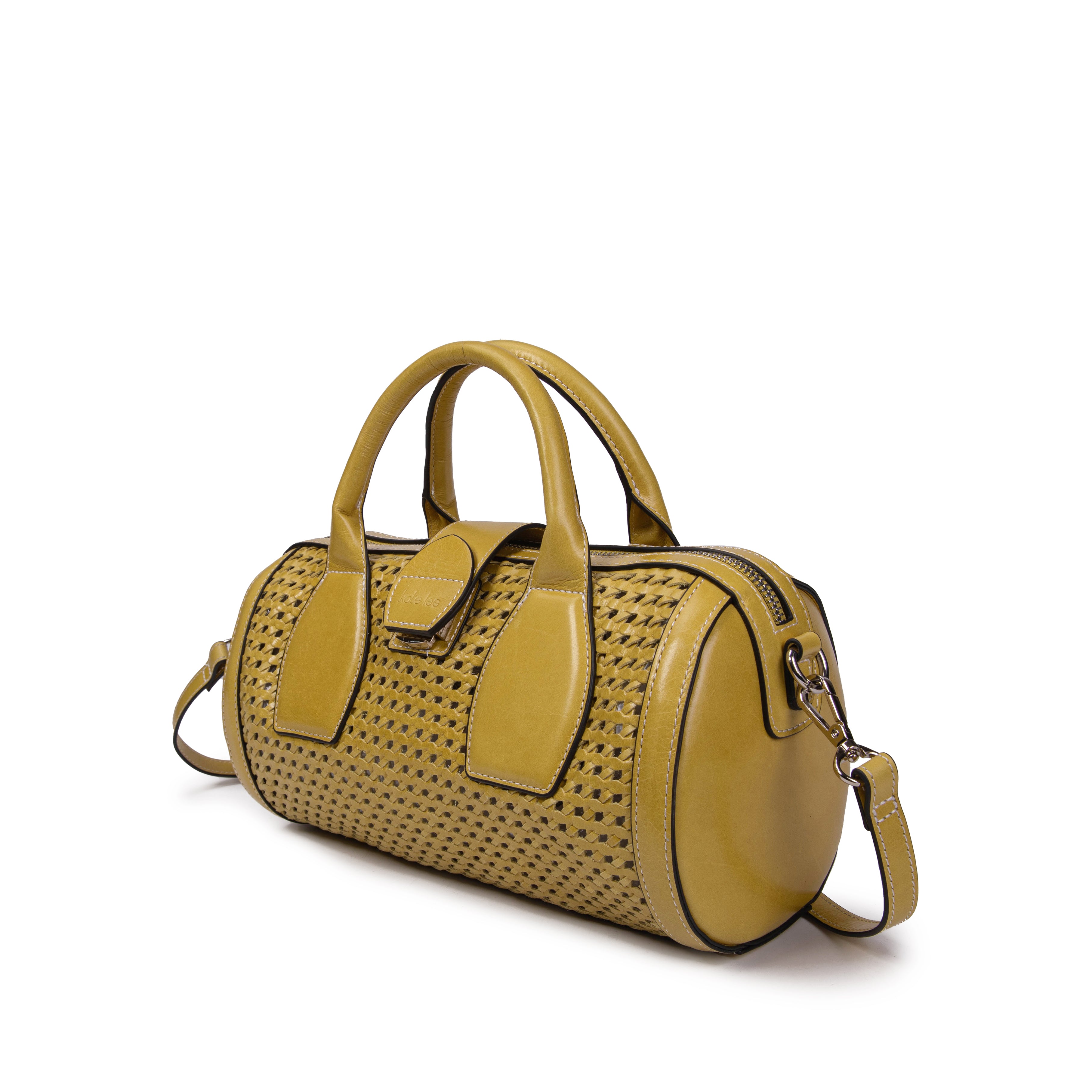 kate-lee-frola-sac-bowling-cuir-jaune-tress-29x15-cm image 2