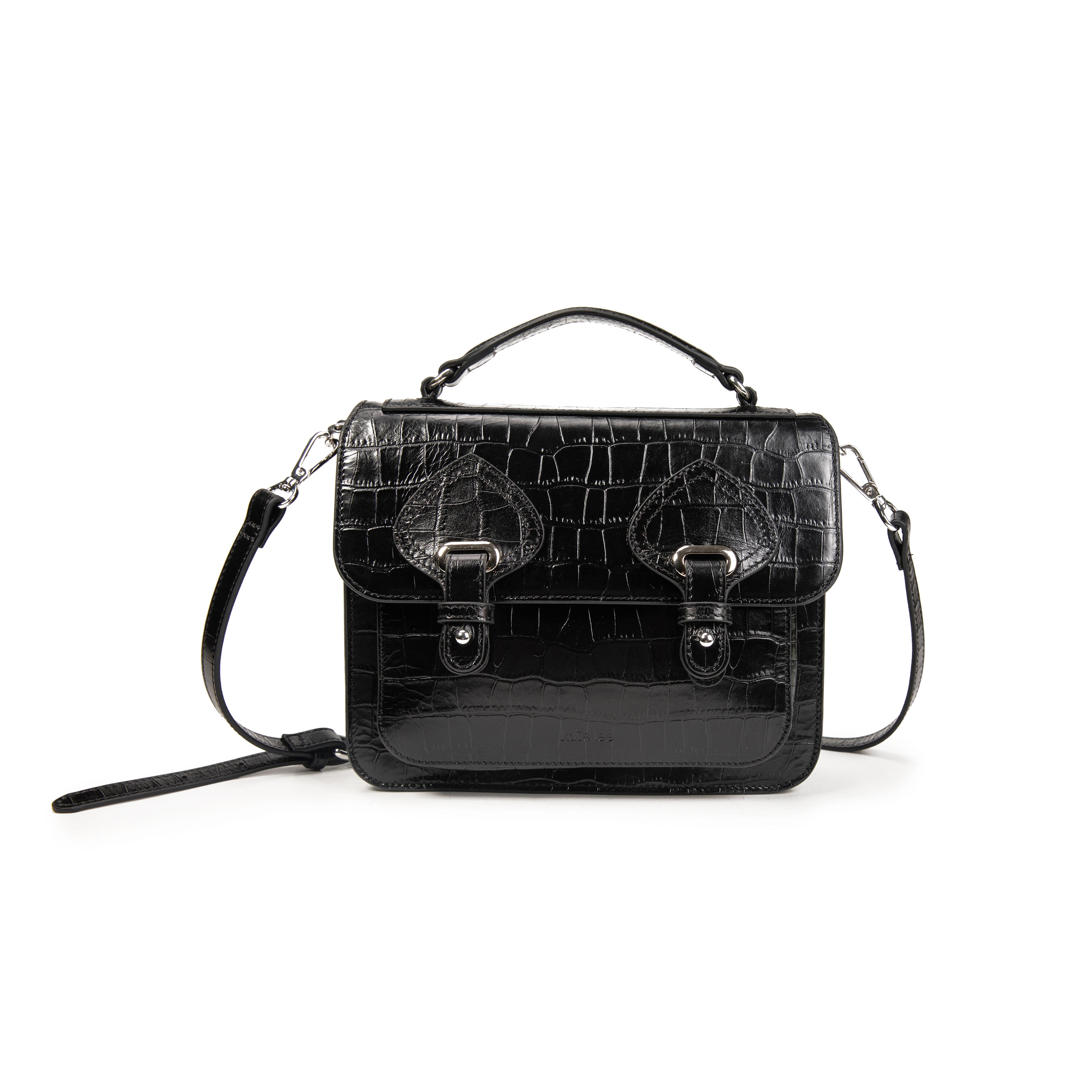 kate-lee-eiffel-croco-cartable-cuir-noir image 1