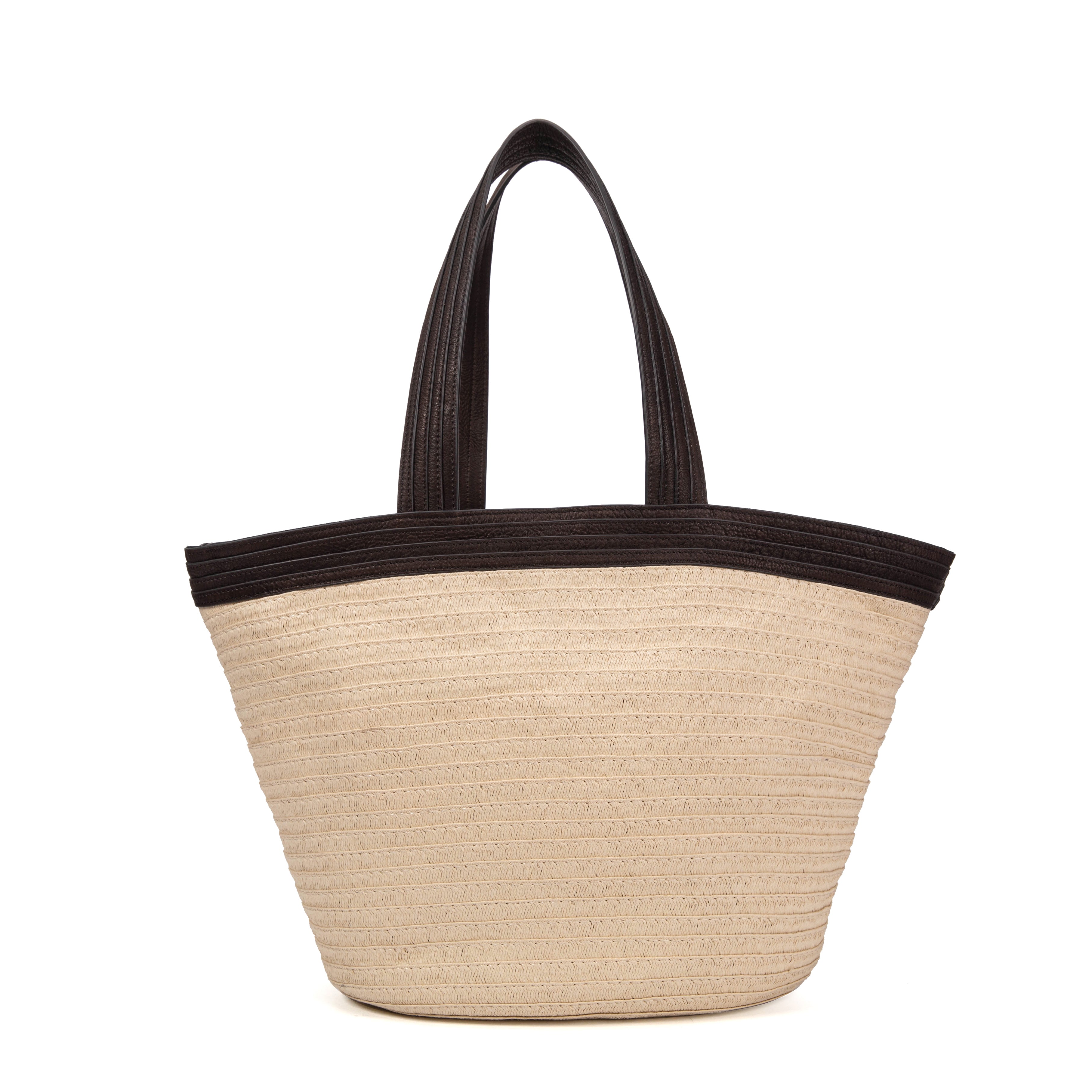 kate-lee-patty-sac-cabas-paille-cuir-marron-fonc image 4