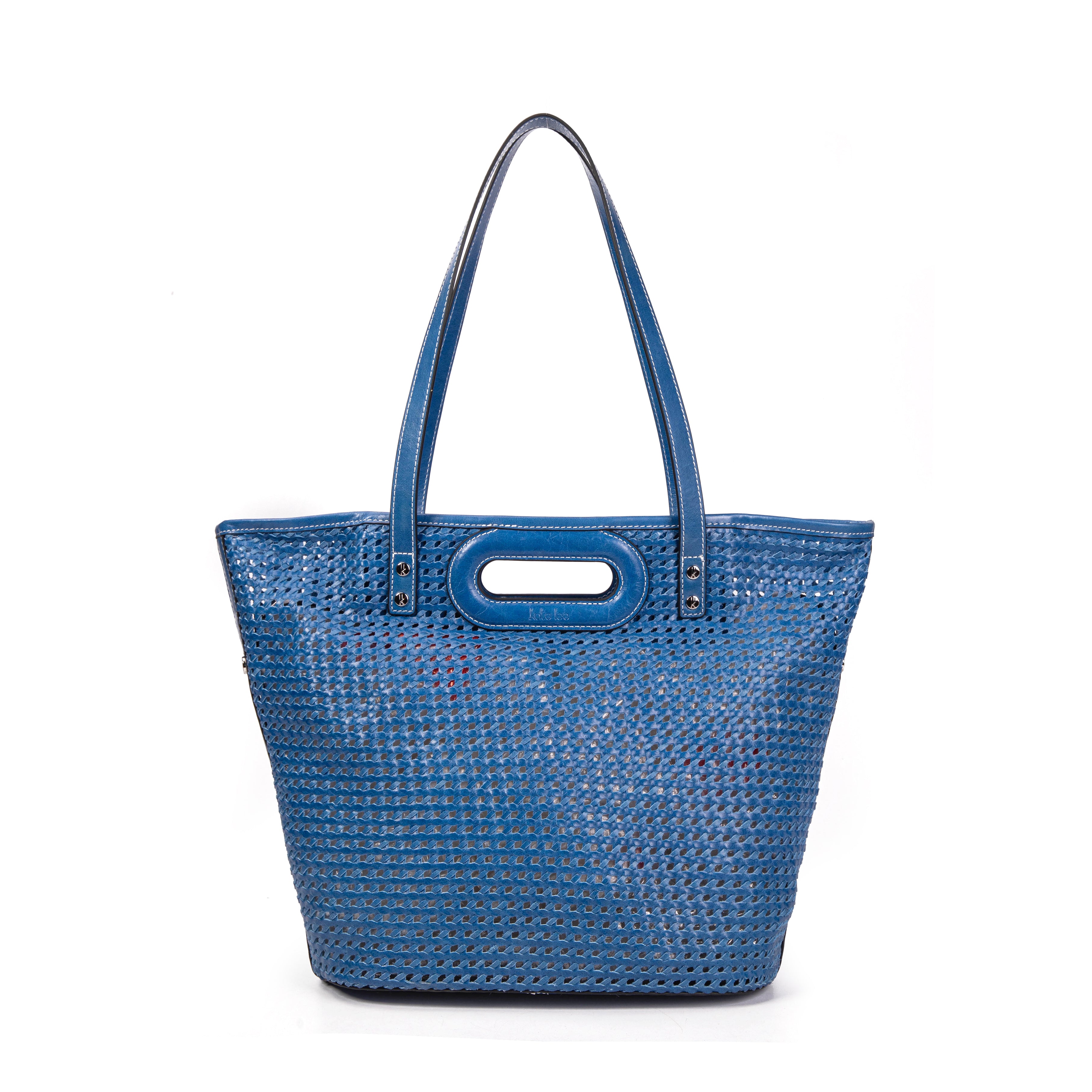 kate-lee-ofine-sac-cabas-cuir-bleu-tress image 1