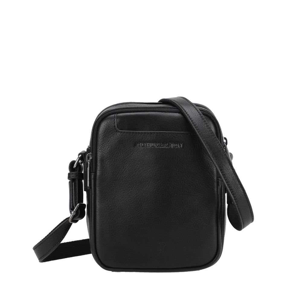 arthur-et-aston-l-on-sac-travers-cuir-noir-vachette image 1